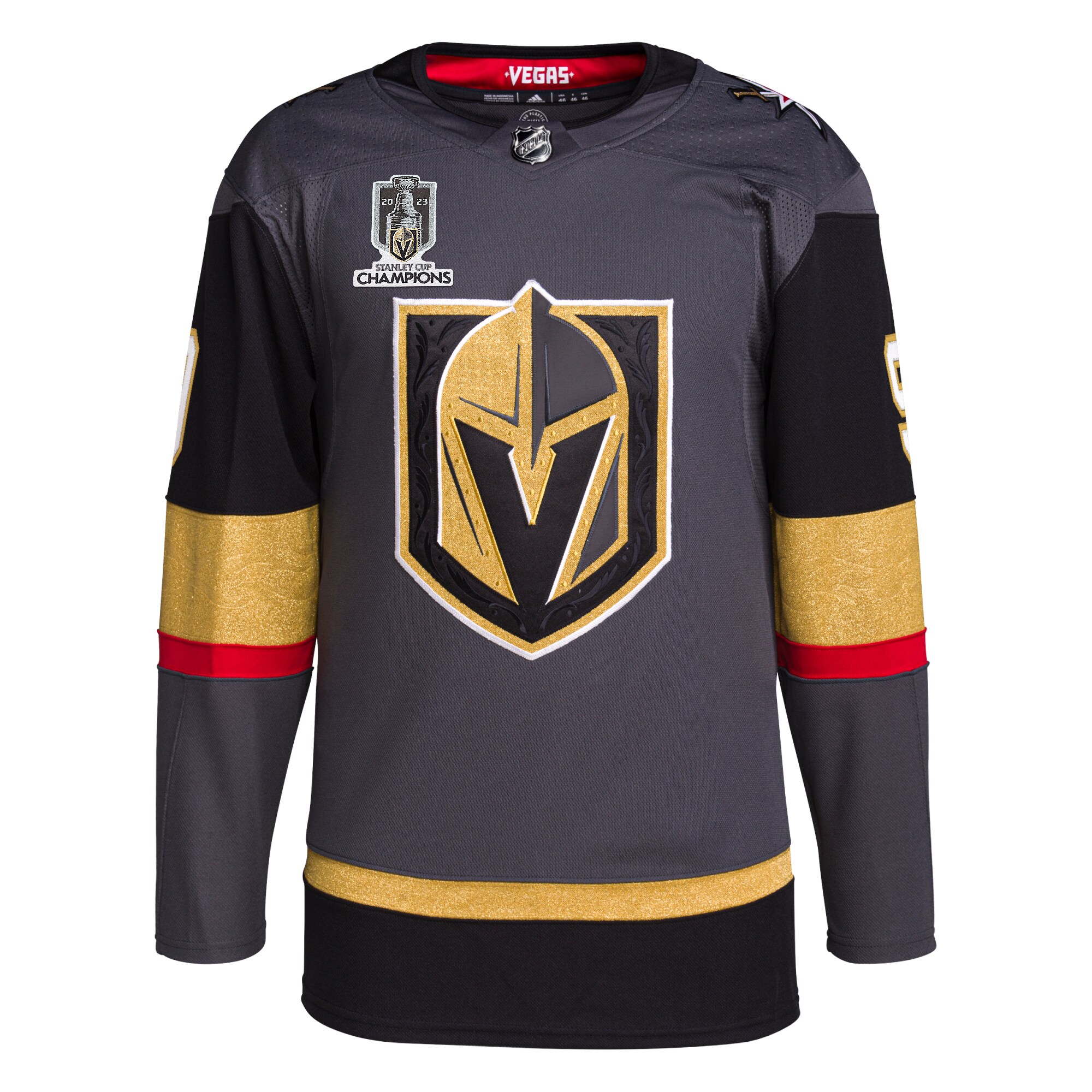 Jack Eichel Vegas Golden Knights adidas 2023 Stanley Cup Champions Authentic Alternate Player Jersey - Gray - vstockx