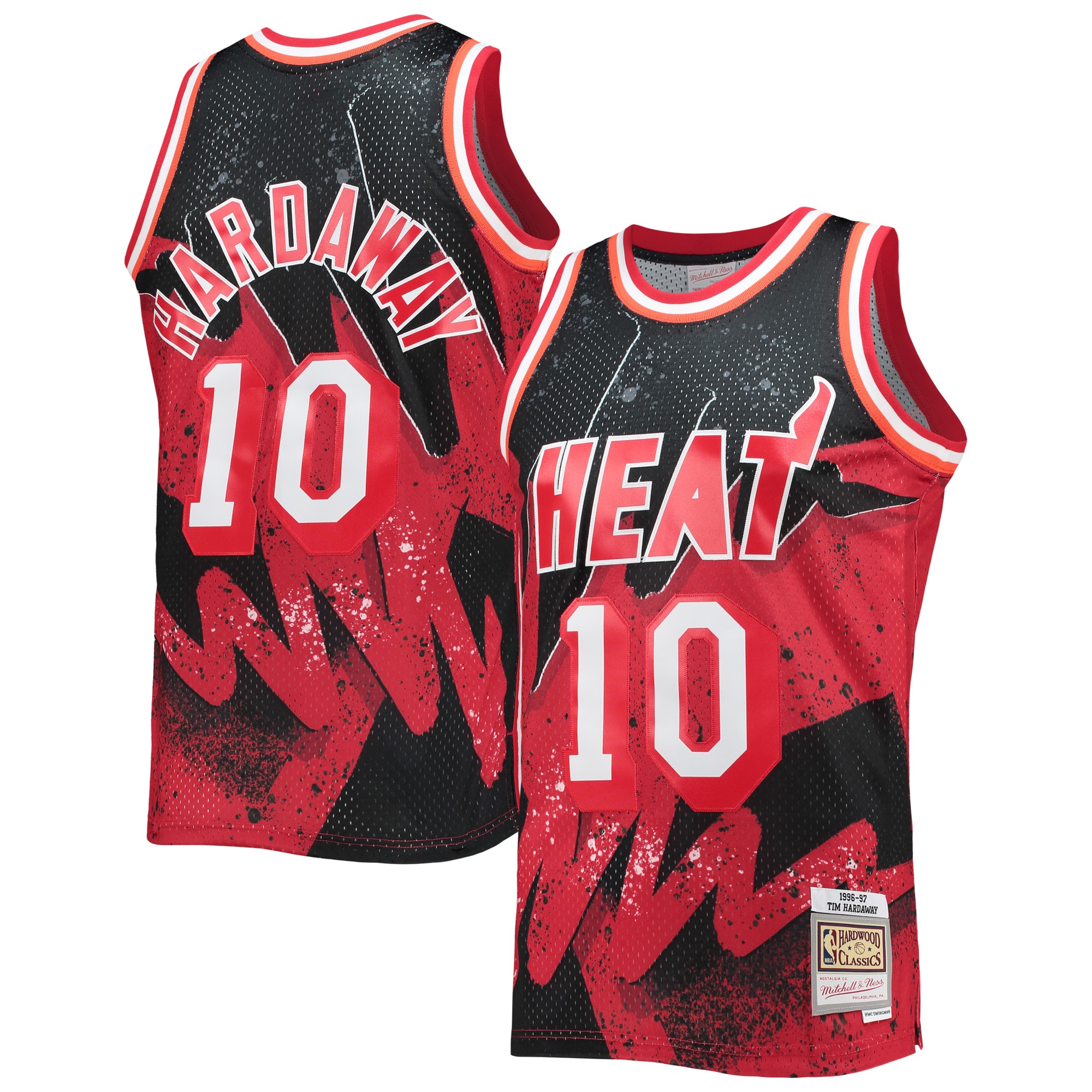 Tim Hardaway Miami Heat Mitchell & Ness Hardwood Classics 1996/97 Hyper Hoops Swingman Jersey - Scarlet - vstockx