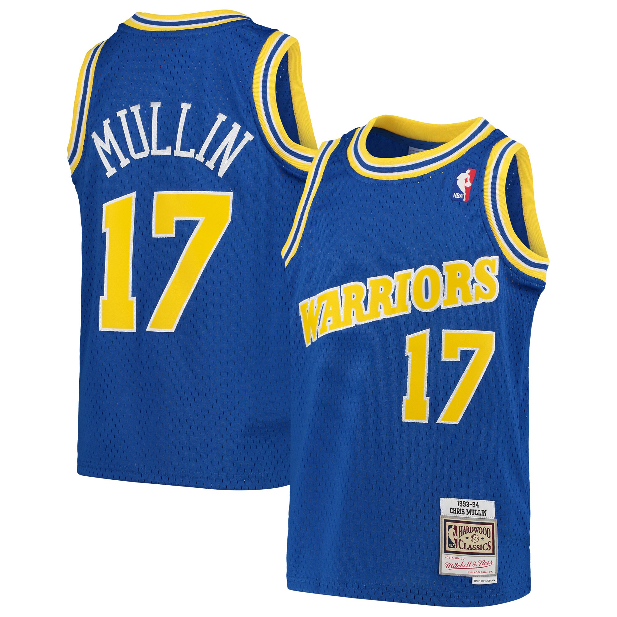 Chris Mullin Golden State Warriors Mitchell & Ness Youth 1993-94 Hardwood Classics Swingman Throwback Jersey - Royal - vstockx