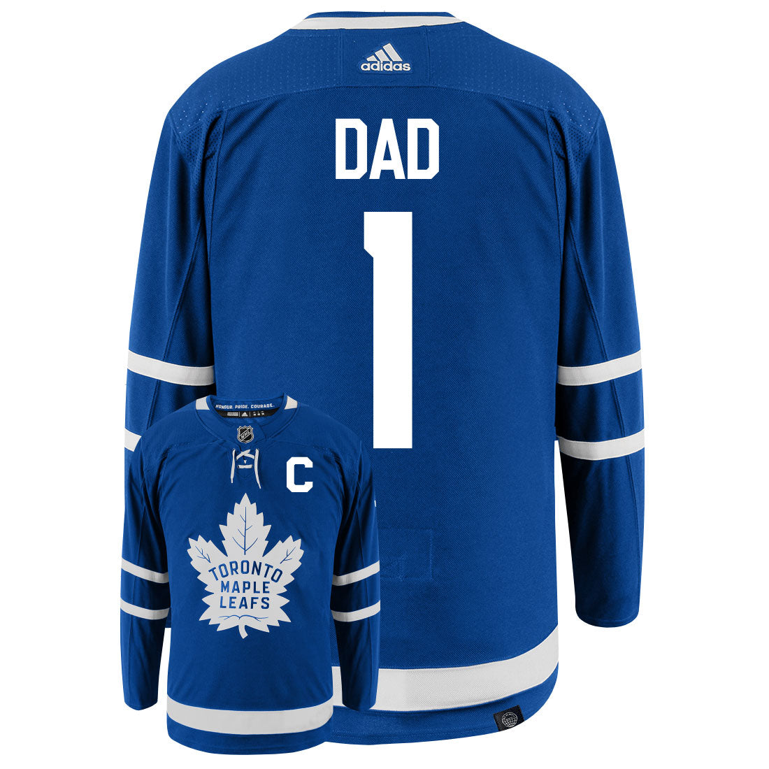 Toronto Maple Leafs Dad Number One Adidas Primegreen Authentic NHL Hockey Jersey - vstockx