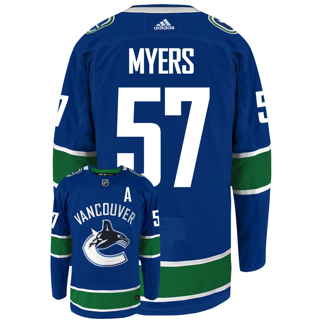 Tyler Myers Vancouver Canucks Adidas Primegreen Authentic NHL Hockey Jersey - vstockx