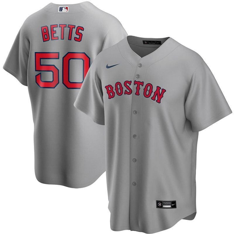 Men's Boston Red Sox Mookie Betts Replica Road Jersey - Gray - vstockx