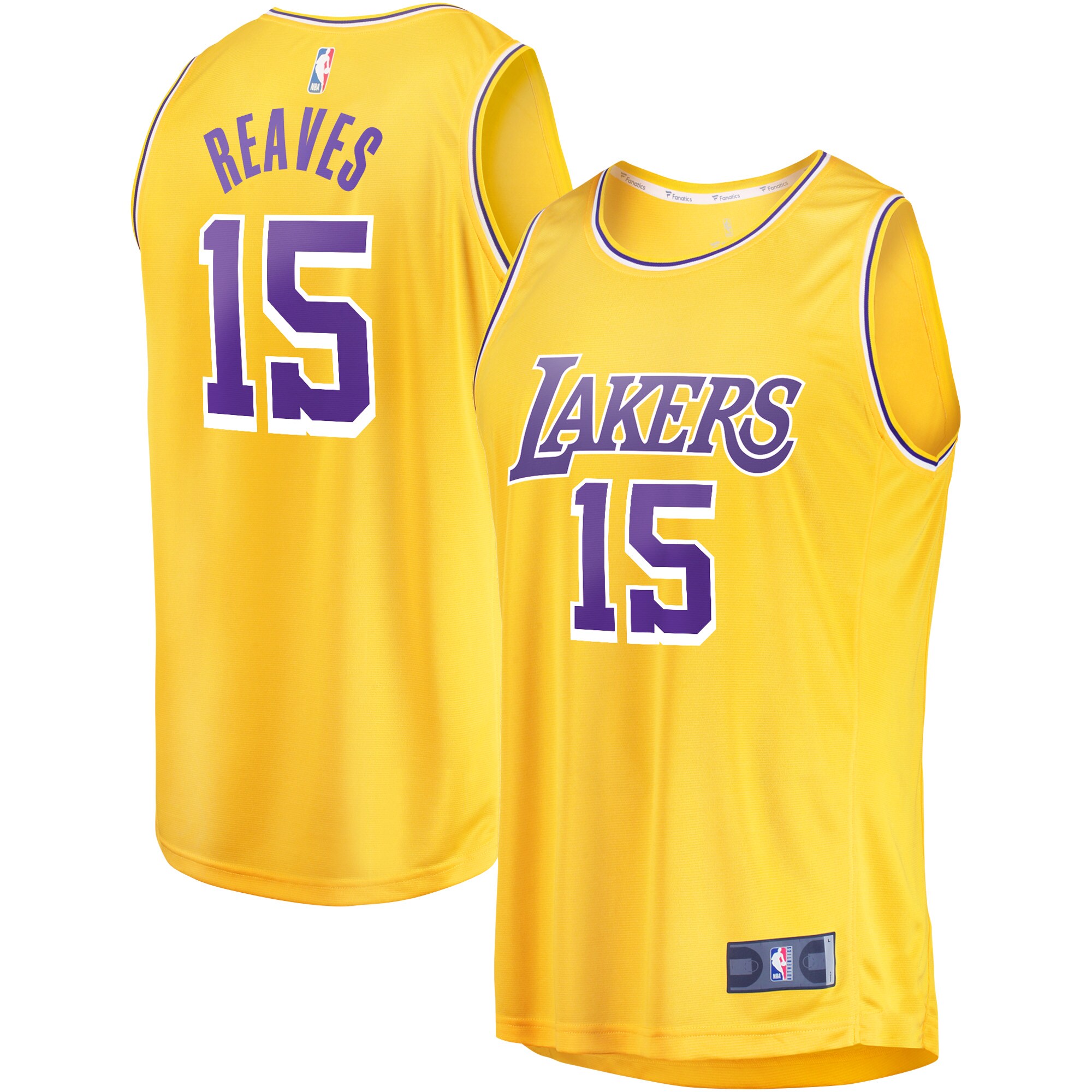 Austin Reaves Los Angeles Lakers Fanatics Branded Youth Fast Break Player Jersey - Icon Edition - Gold - vstockx