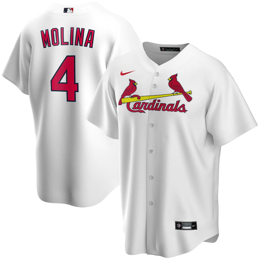 Youth St. Louis Cardinals Yadier Molina Cool Base Replica Jersey White - vstockx