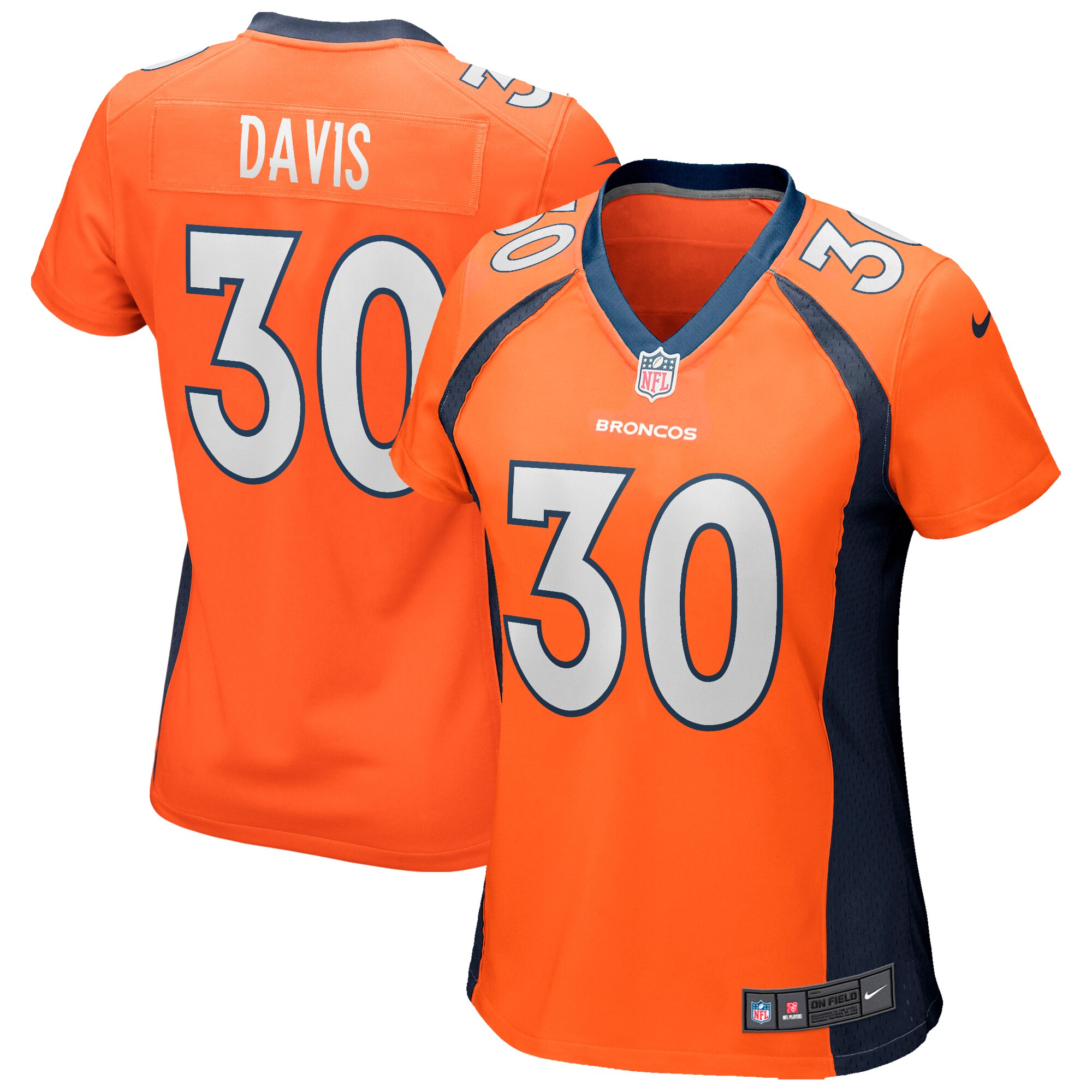 Terrell Davis Denver Broncos Nike Women's Game Retired Player Jersey - Orange - vstockx