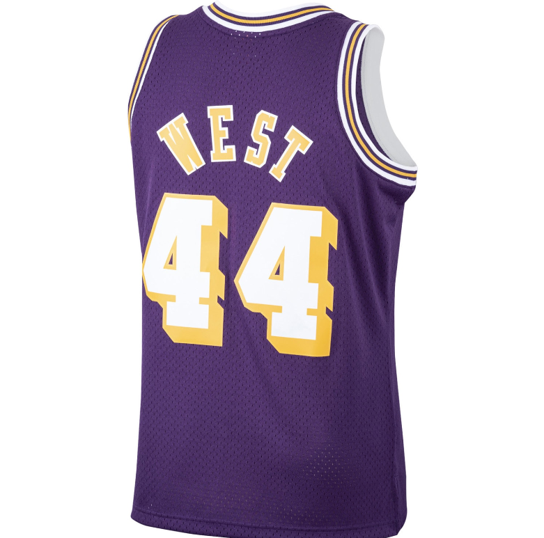 Men's Jerry West Los Angeles Lakers Mitchell & Ness 1971-72 Hardwood Classics Swingman Player Jersey - Purple - vstockx