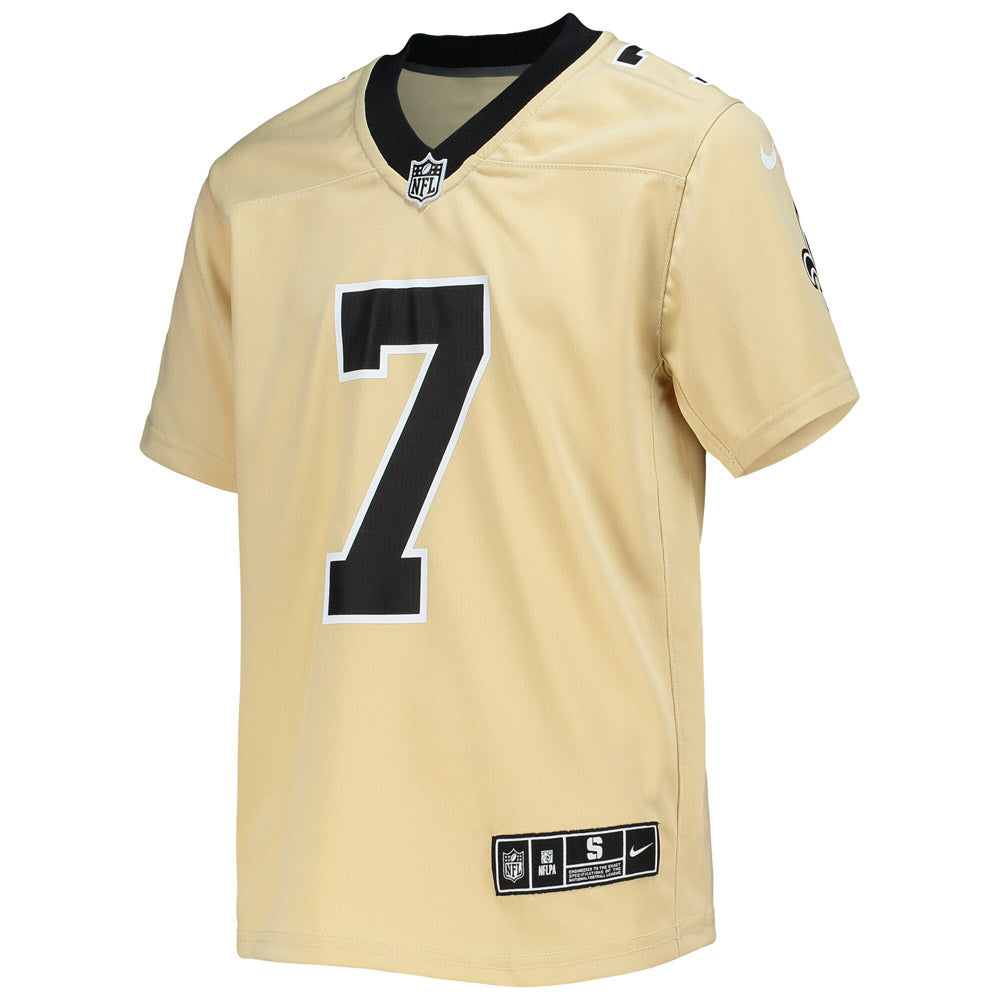 Youth New Orleans Saints Taysom Hill Inverted Team Game Jersey Gold - vstockx
