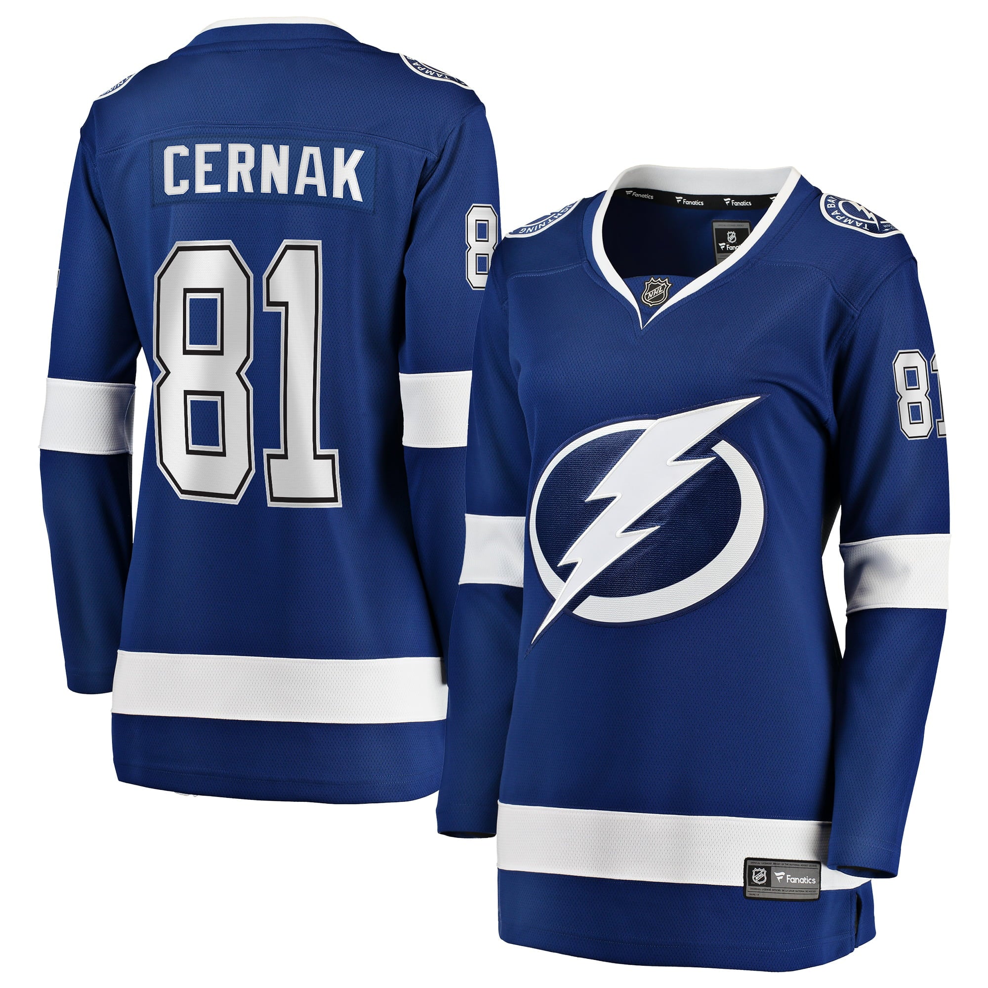 Women's Erik Cernak Fanatics Branded Blue Tampa Bay Lightning Home Breakaway Player Jersey - vstockx
