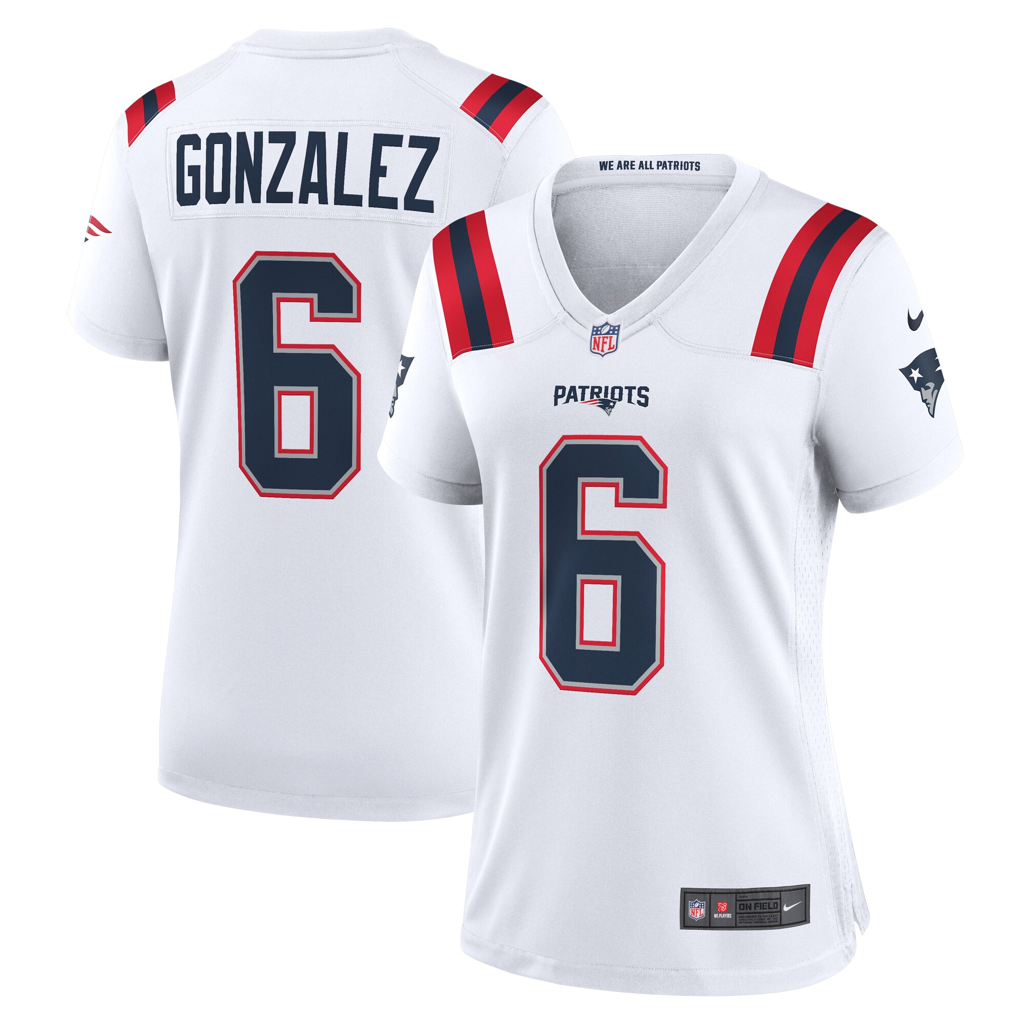 Christian Gonzalez New England Patriots Nike Women's Game Jersey - White - vstockx