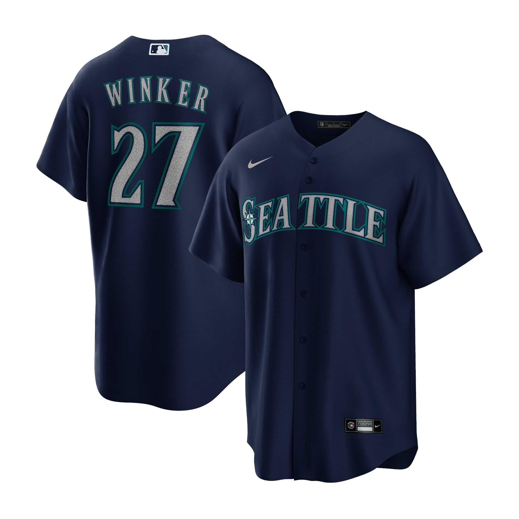 Men's Nike Jesse Winker Navy Seattle Mariners Alternate Replica Player Jersey - vstockx