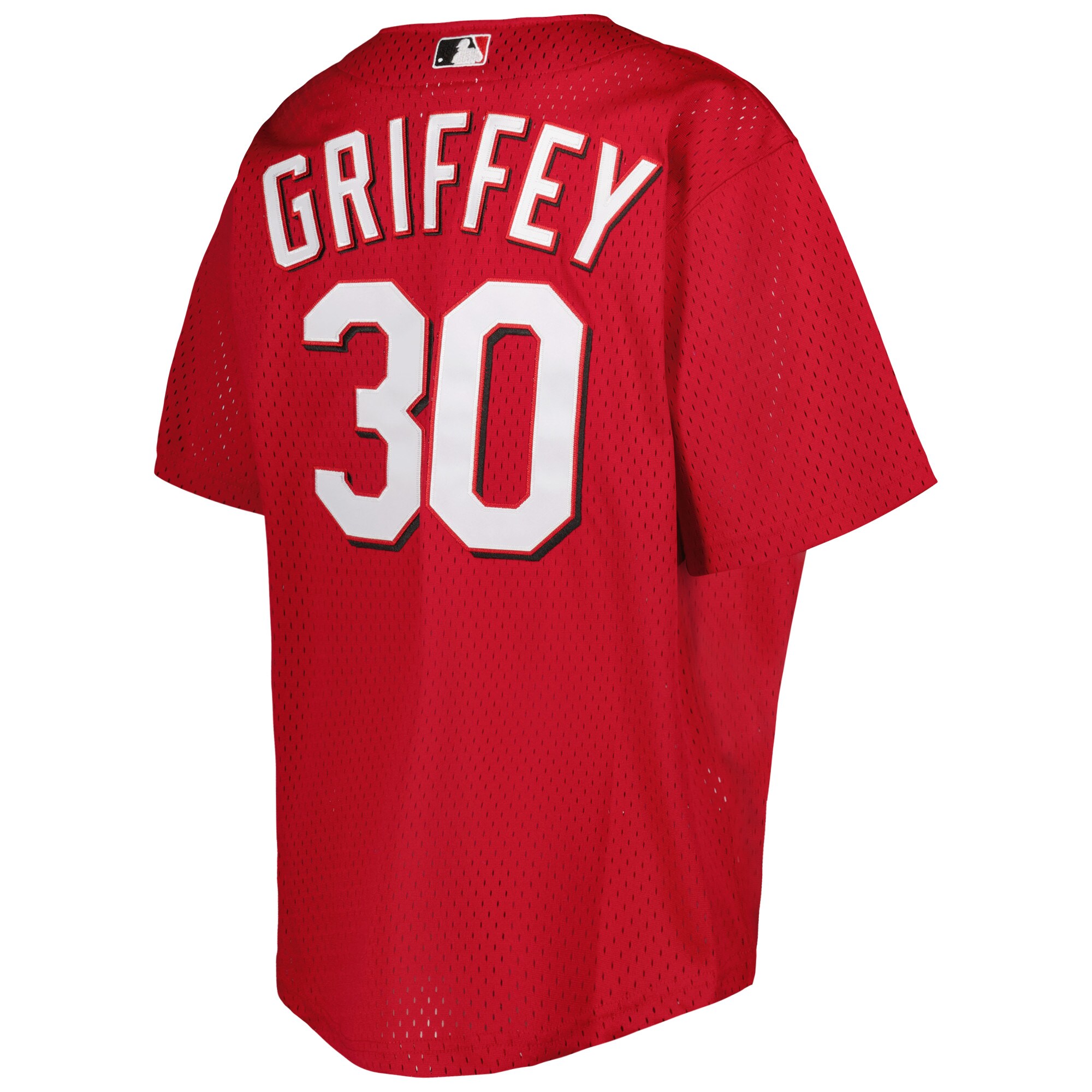 Ken Griffey Jr. Cincinnati Reds Mitchell & Ness Youth Cooperstown Collection Mesh Batting Practice Jersey - Red - vstockx