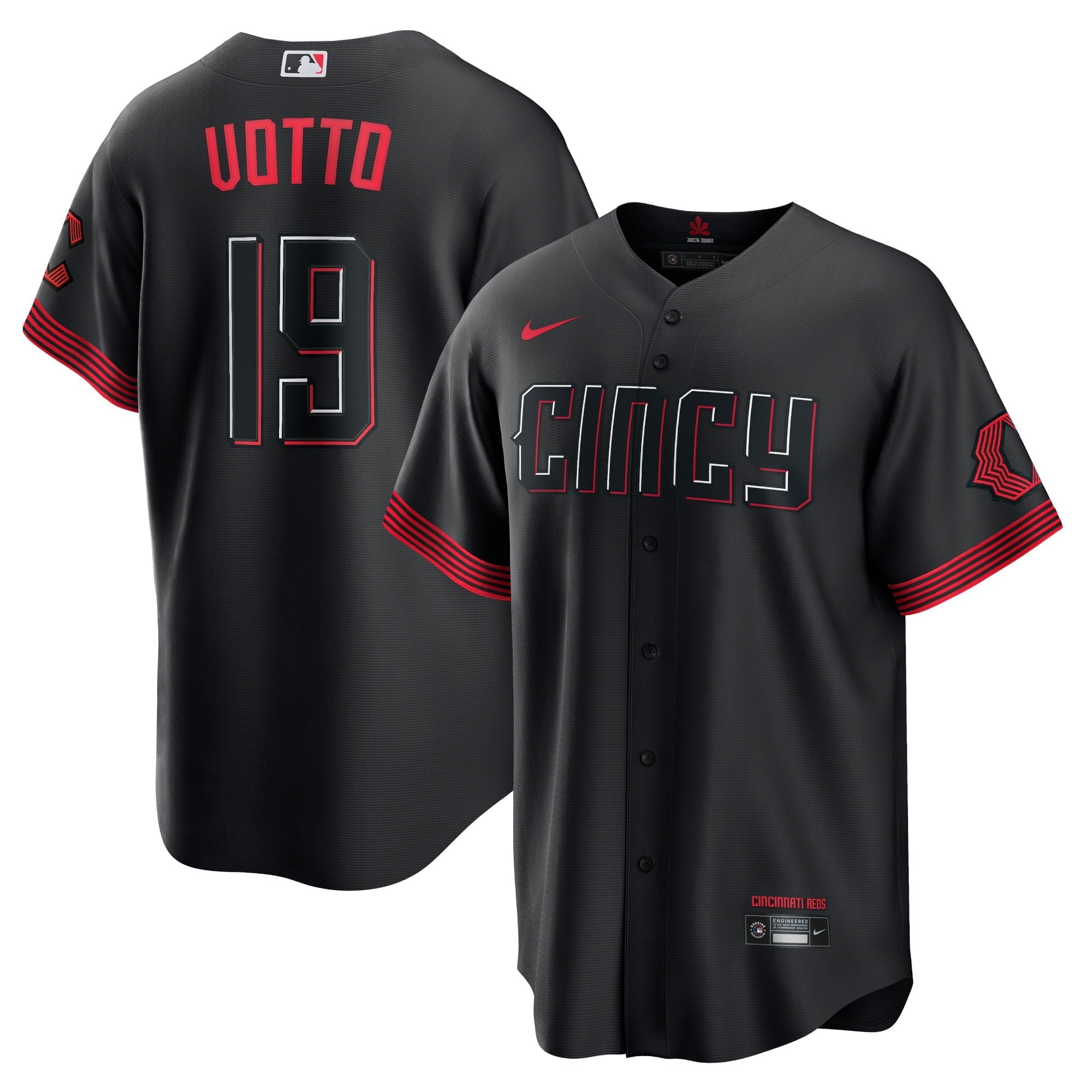 Men's Nike Joey Votto Black Cincinnati Reds 2023 City Connect Replica Player Jersey - vstockx