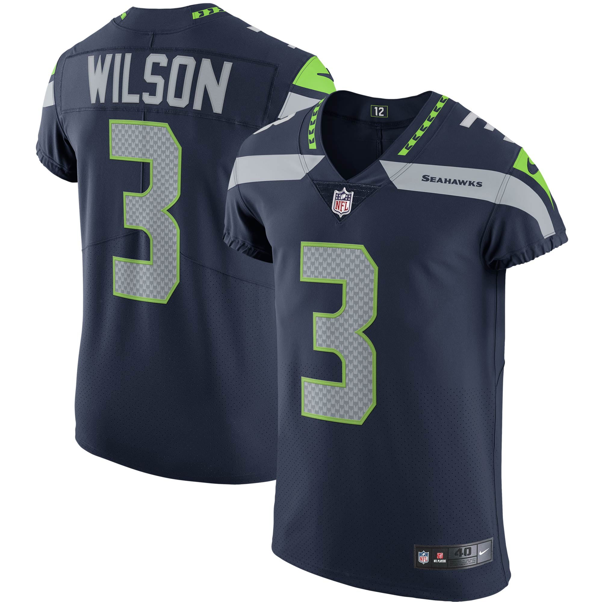 Men's Nike Russell Wilson College Navy Seattle Seahawks Vapor Elite Player Jersey - vstockx