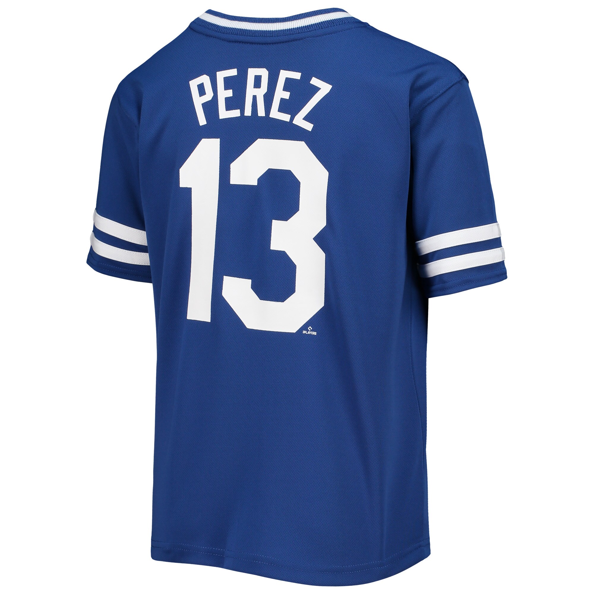 Youth Salvador Perez Royal Kansas City Royals Player Logo Jersey - vstockx