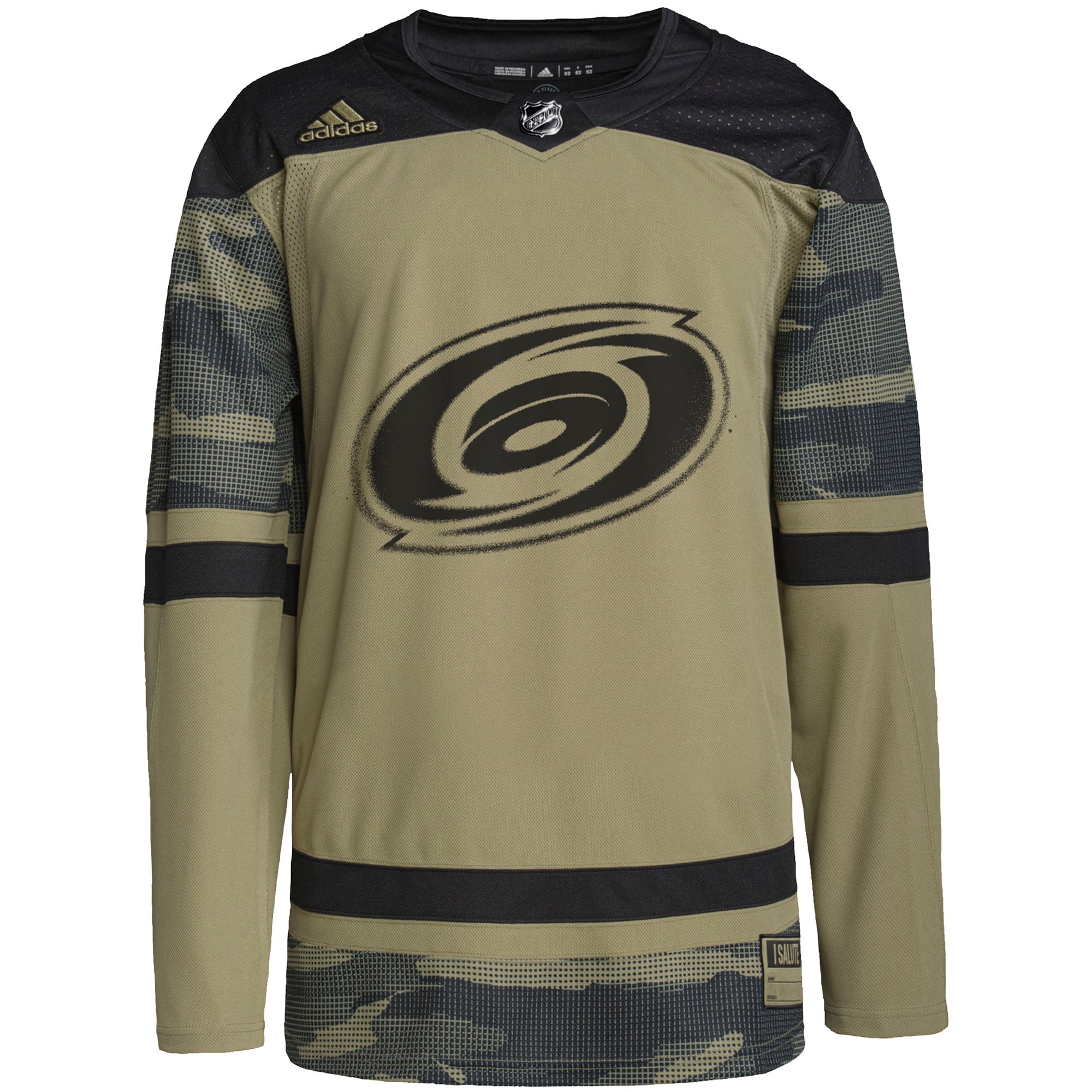 Carolina Hurricanes adidas Military Appreciation Team Authentic Custom Practice Jersey - Camo - vstockx