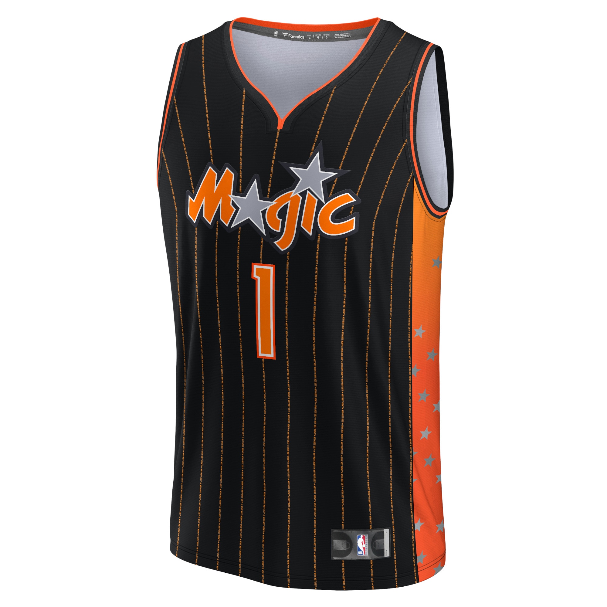 Jonathan Isaac Orlando Magic Fanatics Branded 2021/22 Fast Break Replica Jersey - City Edition - Anthracite - vstockx
