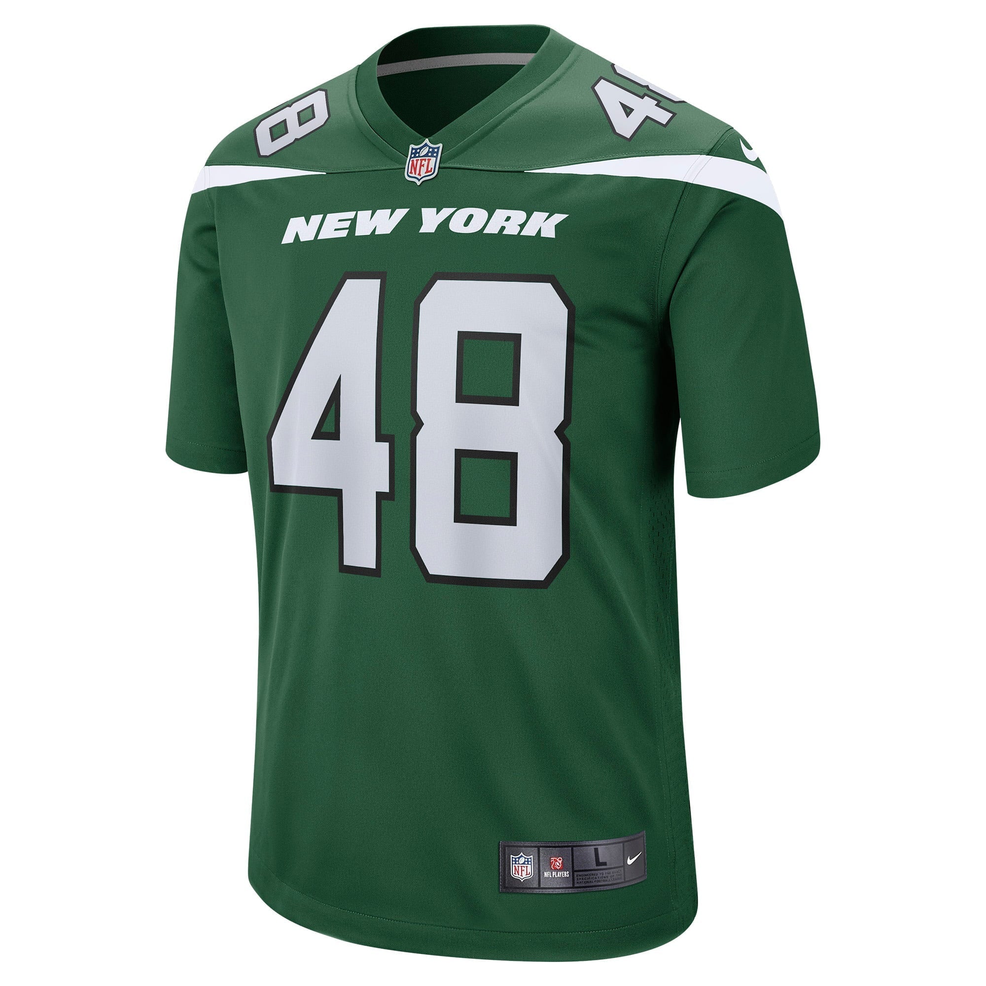 Men's Nike Nick Bawden Gotham Green New York Jets Game Player Jersey - vstockx