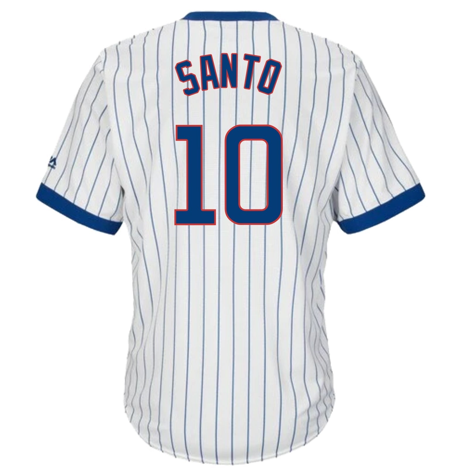 Ron Santo Chicago Cubs Cooperstown White Pinstripe V-Neck Home Men's Jersey - vstockx