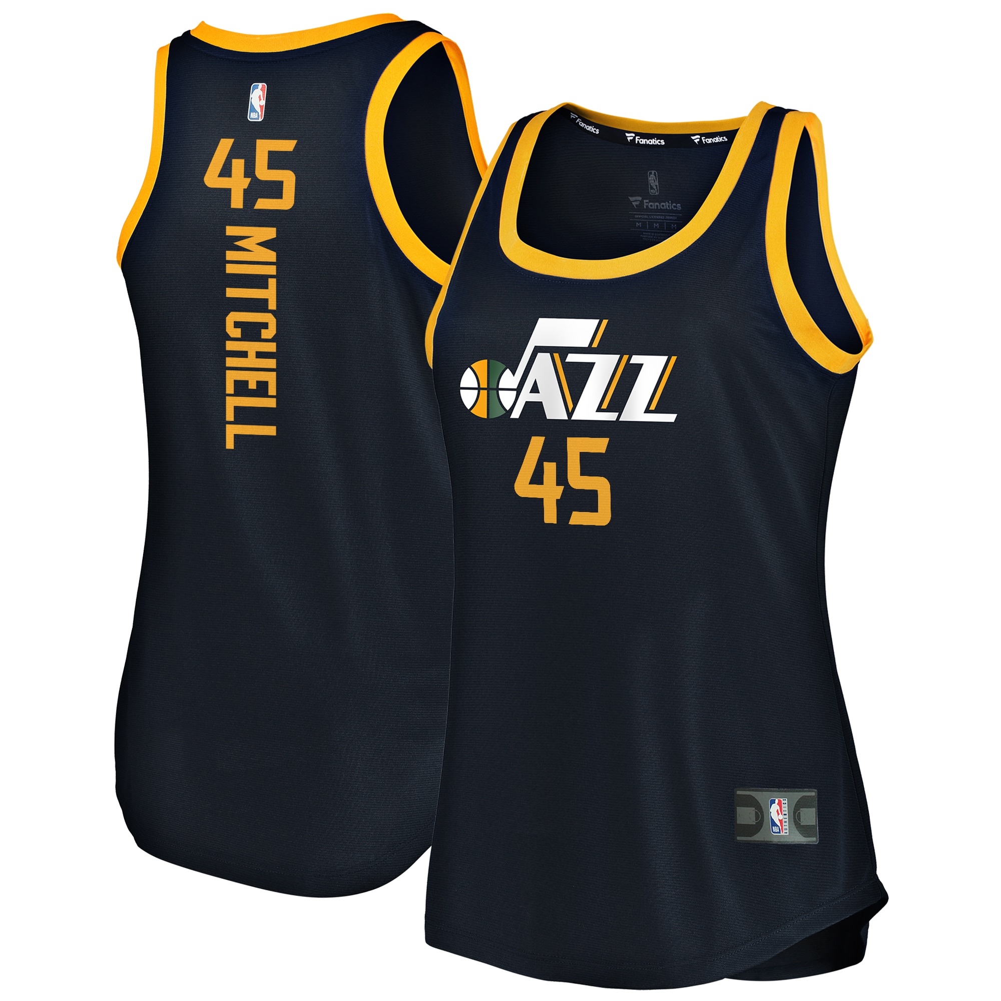 Donovan Mitchell Utah Jazz Fanatics Branded Women's Fast Break Team Tank Jersey - Icon Edition - Navy - vstockx