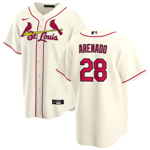 Youth St. Louis Cardinals Nolan Arenado Cool Base Jersey Cream - vstockx