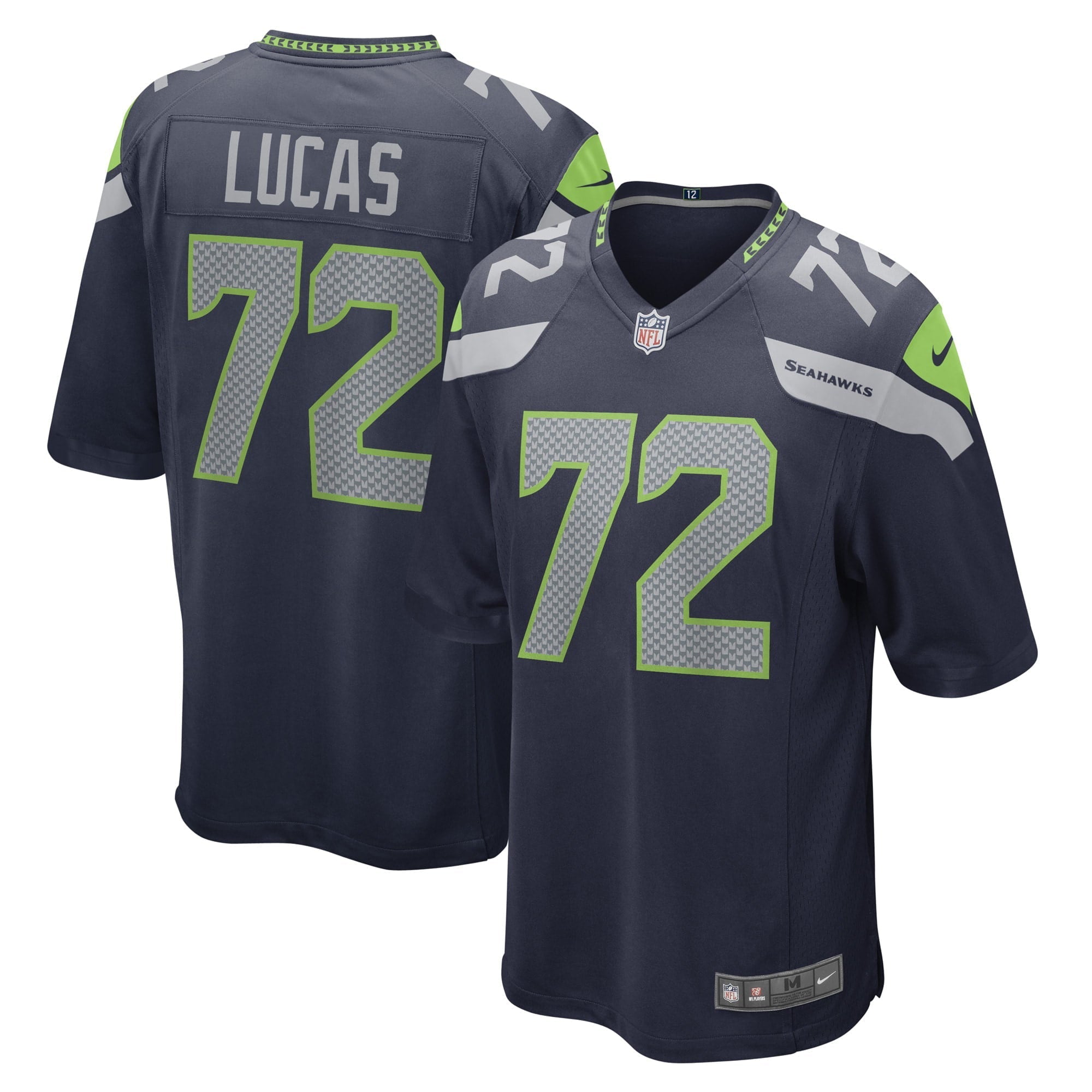 Men's Nike Abraham Lucas College Navy Seattle Seahawks Game Player Jersey - vstockx