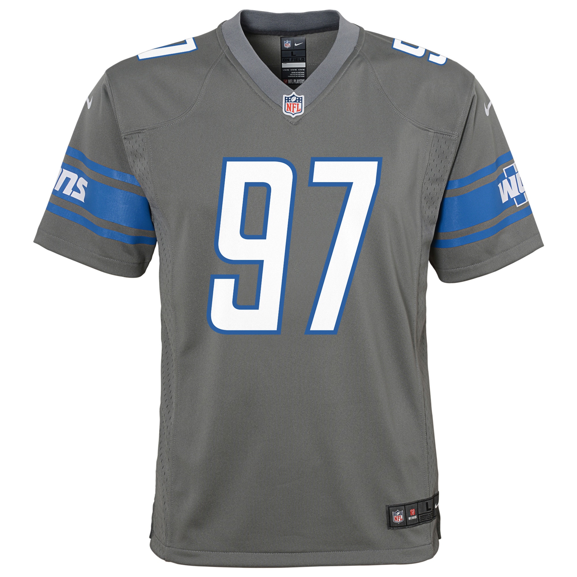 Aidan Hutchinson Detroit Lions Nike Youth Game Jersey - Steel - vstockx