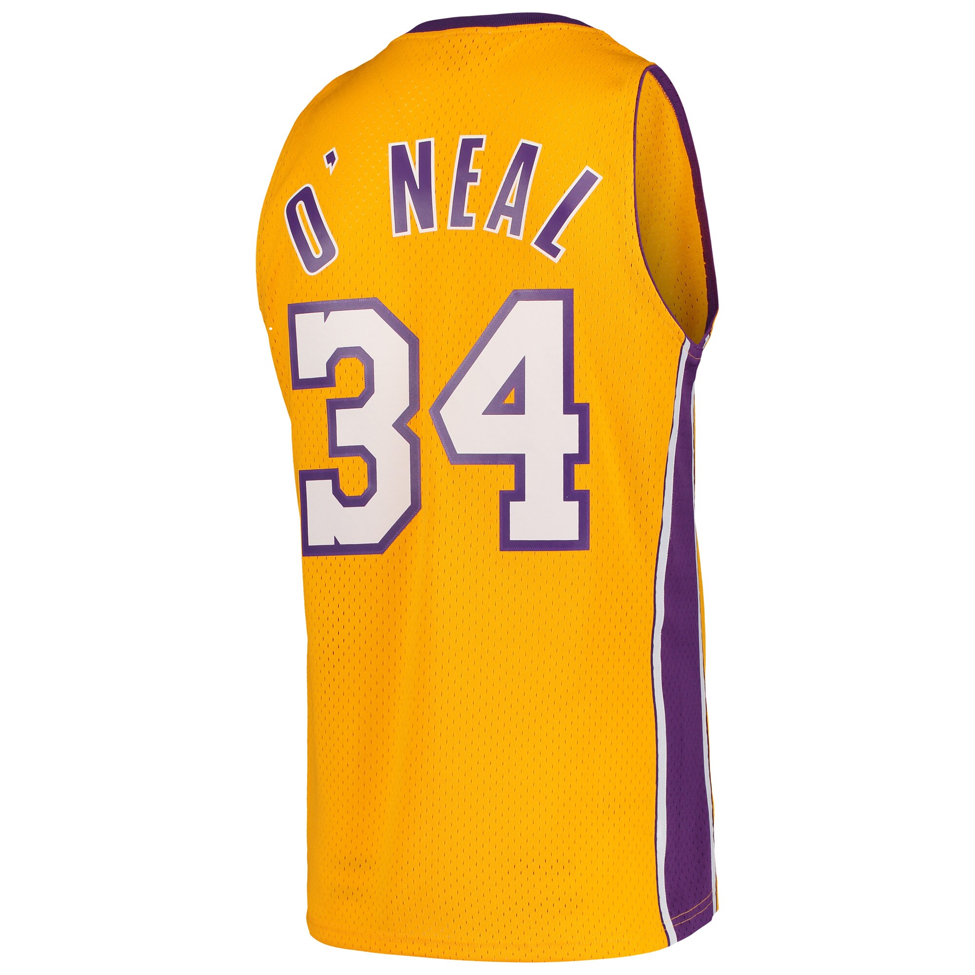 Shaquille O'Neal Los Angeles Lakers Mitchell & Ness Hardwood Classics Swingman Jersey - Gold - vstockx