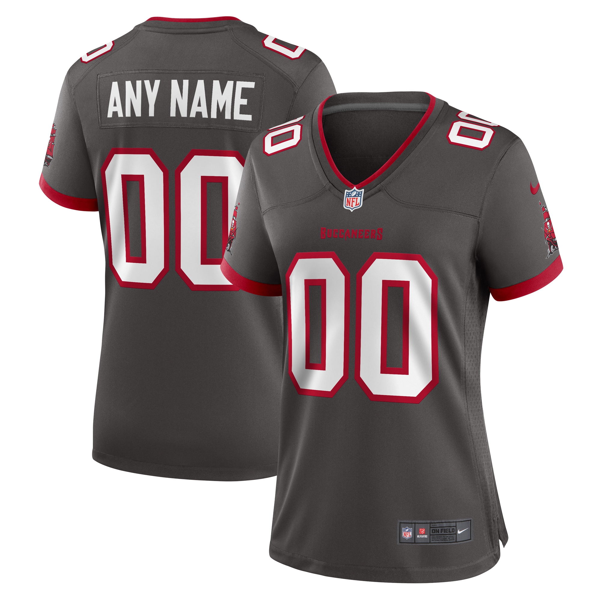 Tampa Bay Buccaneers Nike Women's Alternate Custom Game Jersey - Pewter - vstockx