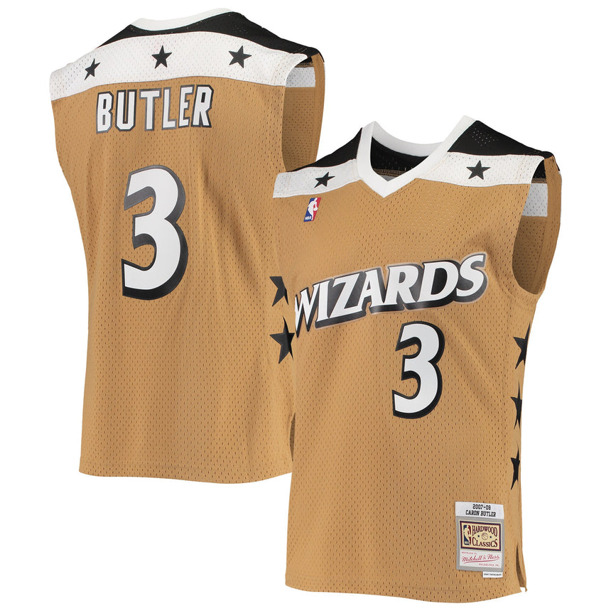 Men's Caron Butler Washington Wizards Mitchell & Ness 2007-08 Hardwood Classics Swingman Jersey - Gold - vstockx