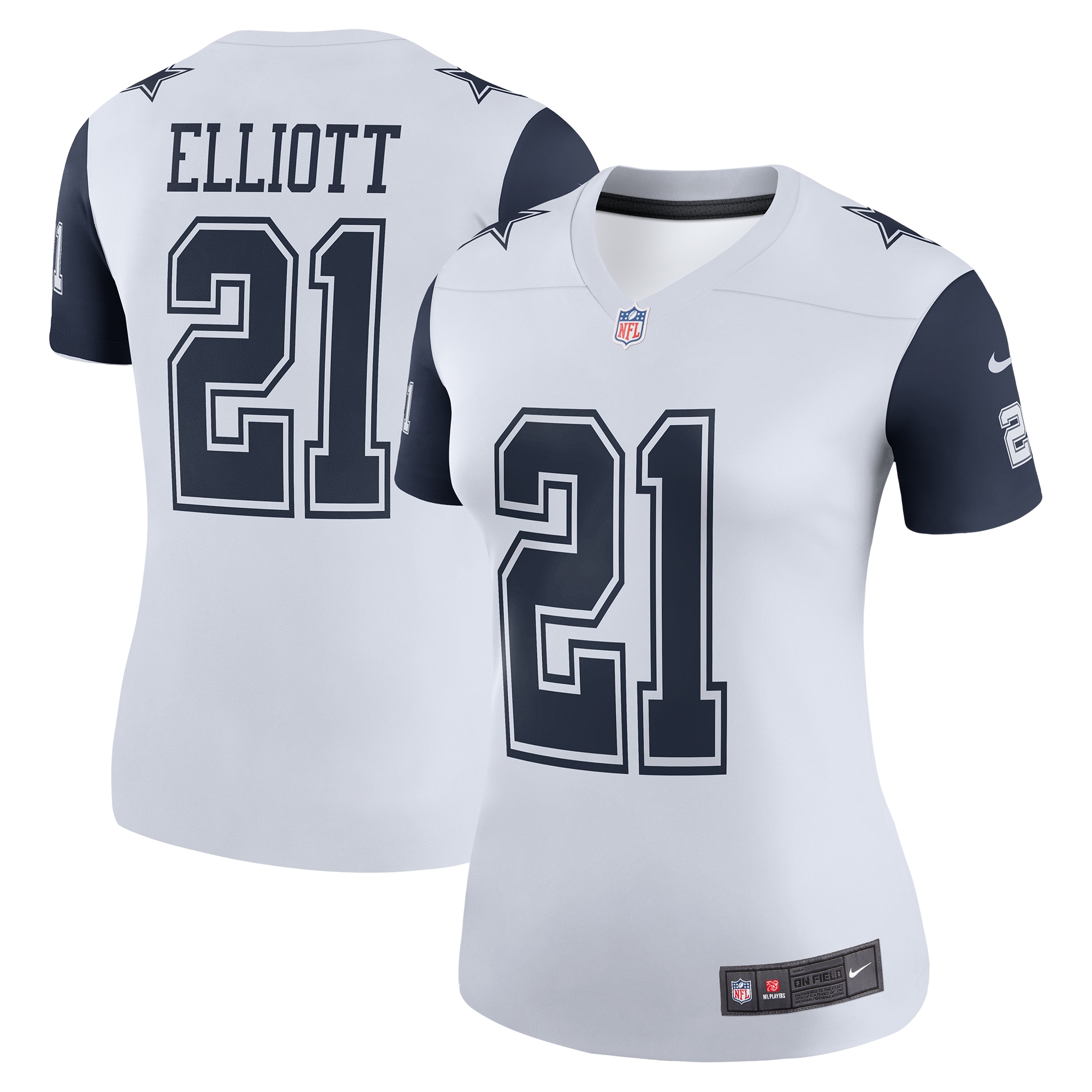 Ezekiel Elliott Dallas Cowboys Nike Women's Color Rush Legend Player Jersey - White - vstockx