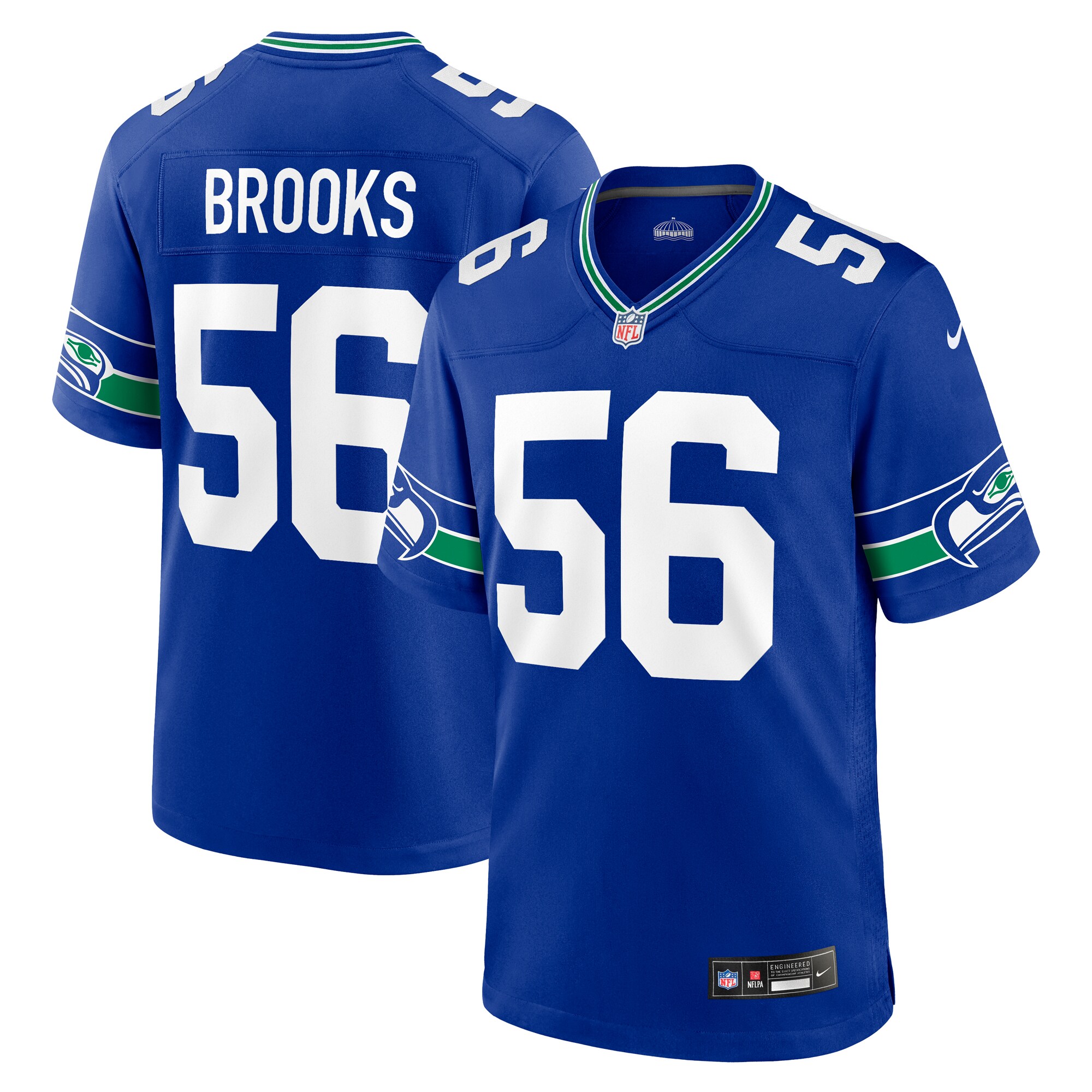 Jordyn Brooks Seattle Seahawks Nike Throwback Player Game Jersey - Royal - vstockx