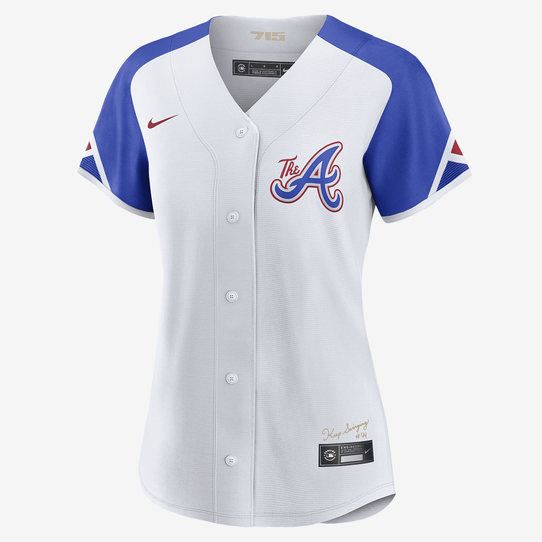 MLB Atlanta Braves City Connect Women's Replica Baseball Jersey - White/Royal Blue - vstockx
