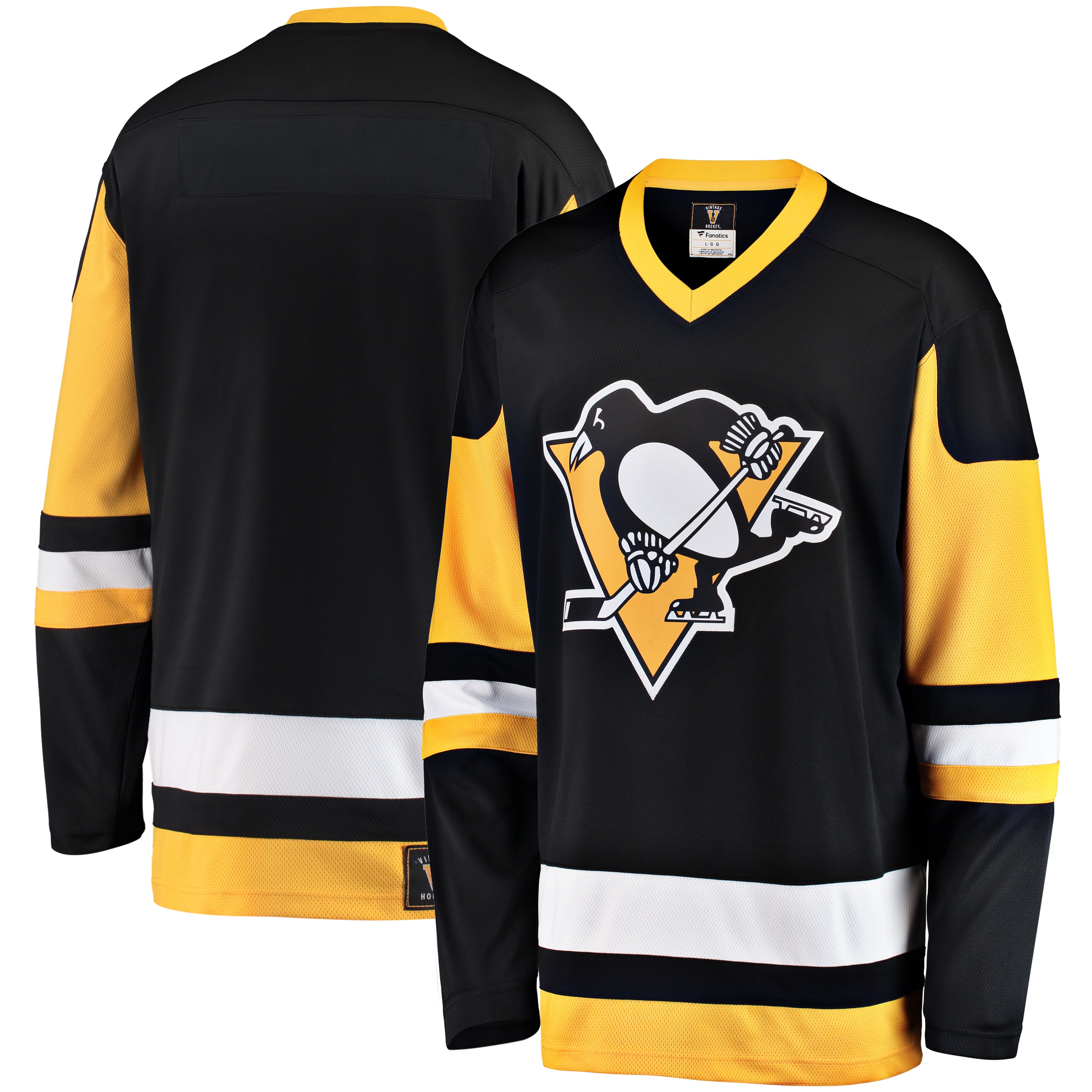 Pittsburgh Penguins Fanatics Branded Premier Breakaway Heritage Blank Jersey - Black - vstockx