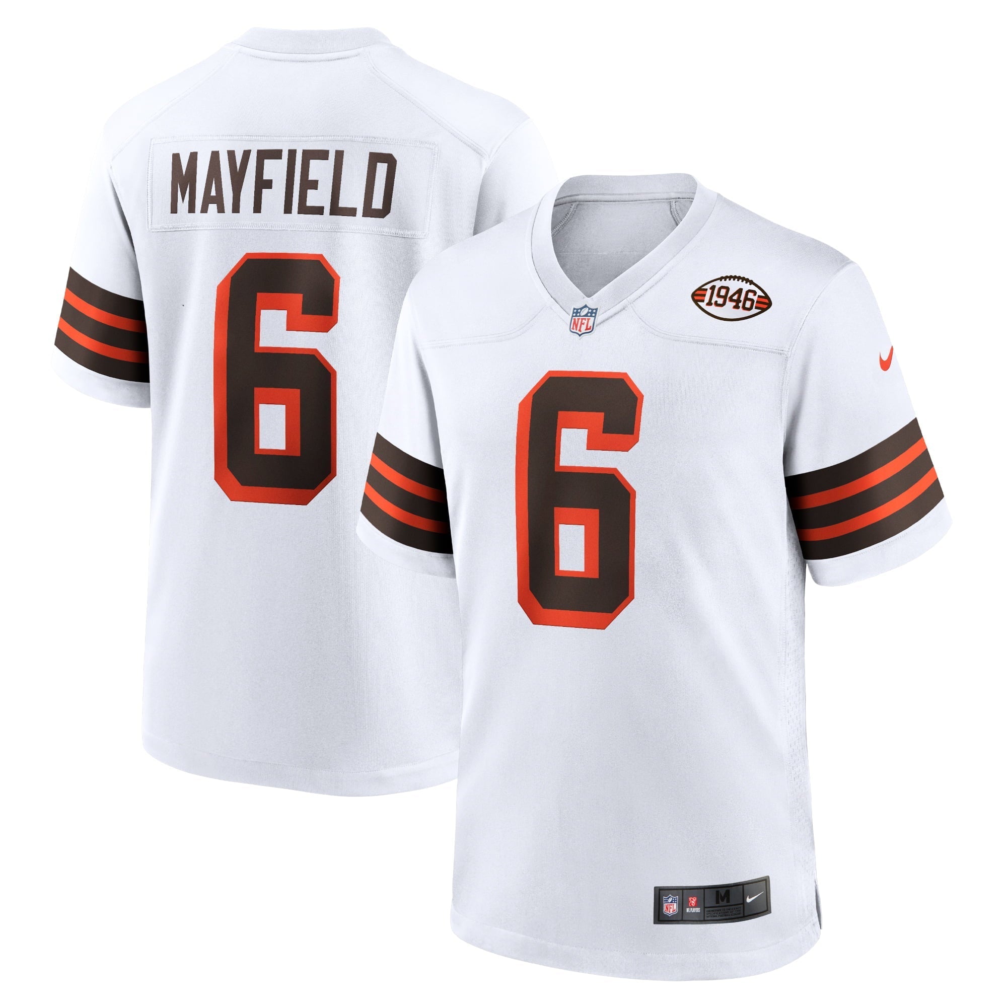 Men's Nike Baker Mayfield White Cleveland Browns 1946 Collection Alternate Game Jersey - vstockx