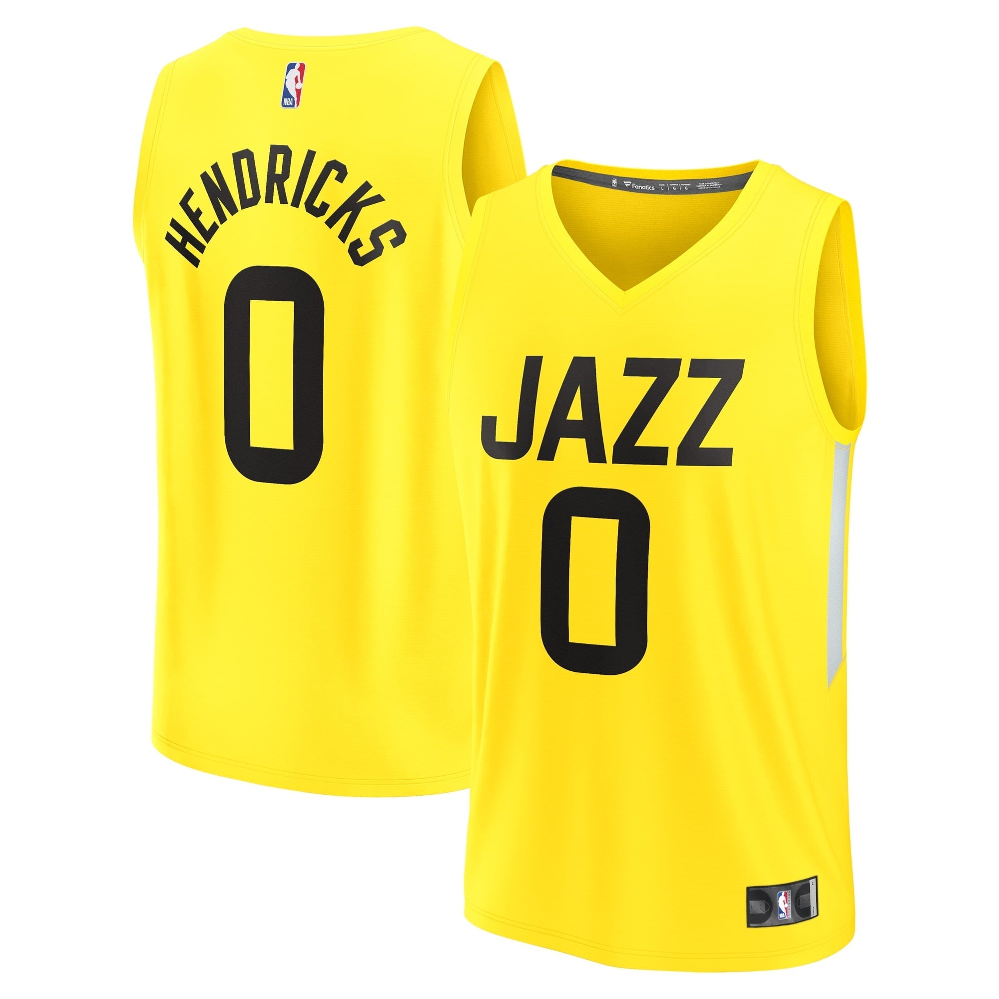 Men's Fanatics Branded Draft Pick Yellow Utah Jazz 2023 NBA Draft First Round Pick Fast Break Replica Jersey - Icon - vstockx