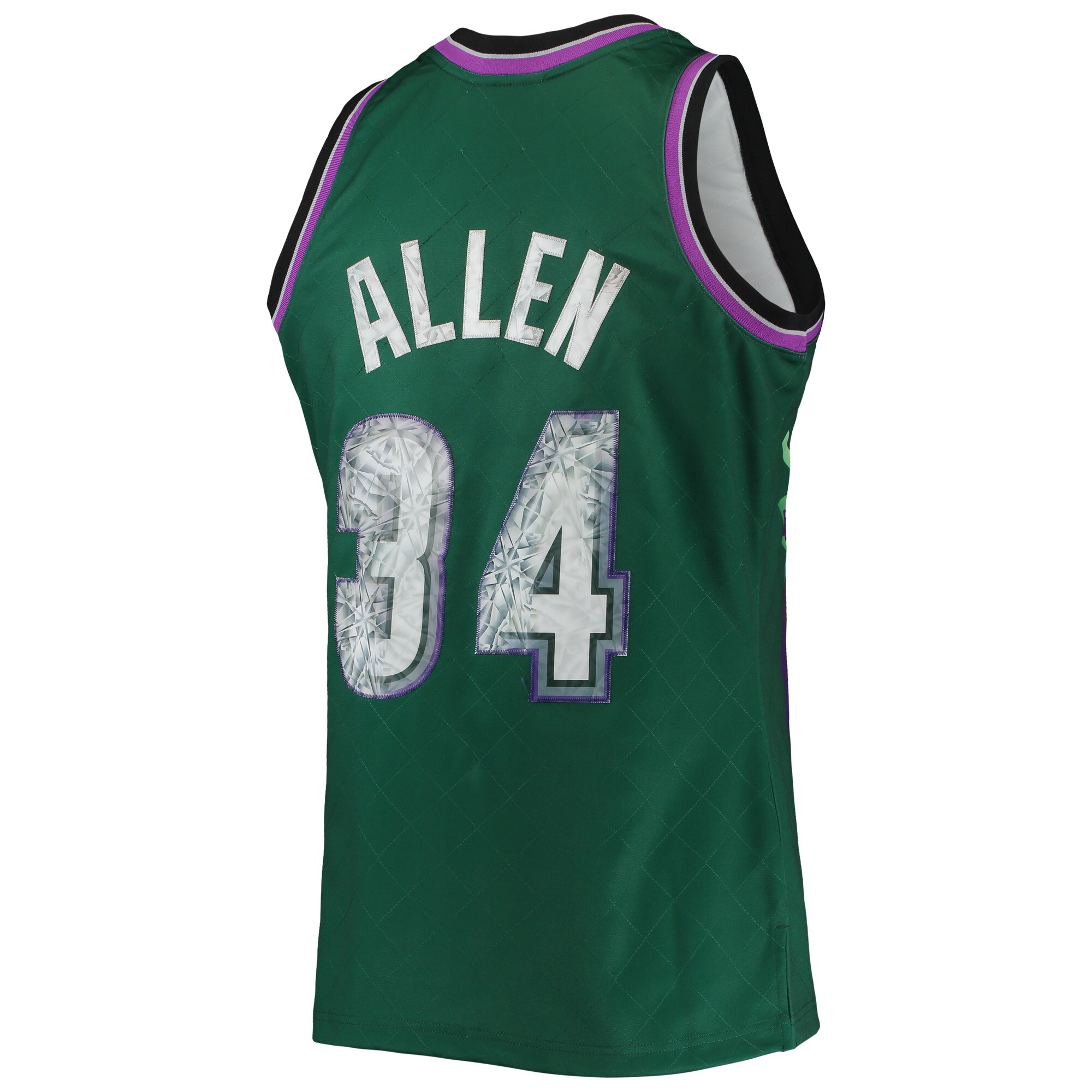 Ray Allen Milwaukee Bucks Mitchell & Ness 1996-97 Hardwood Classics NBA 75th Anniversary Diamond Swingman Jersey - Green - vstockx