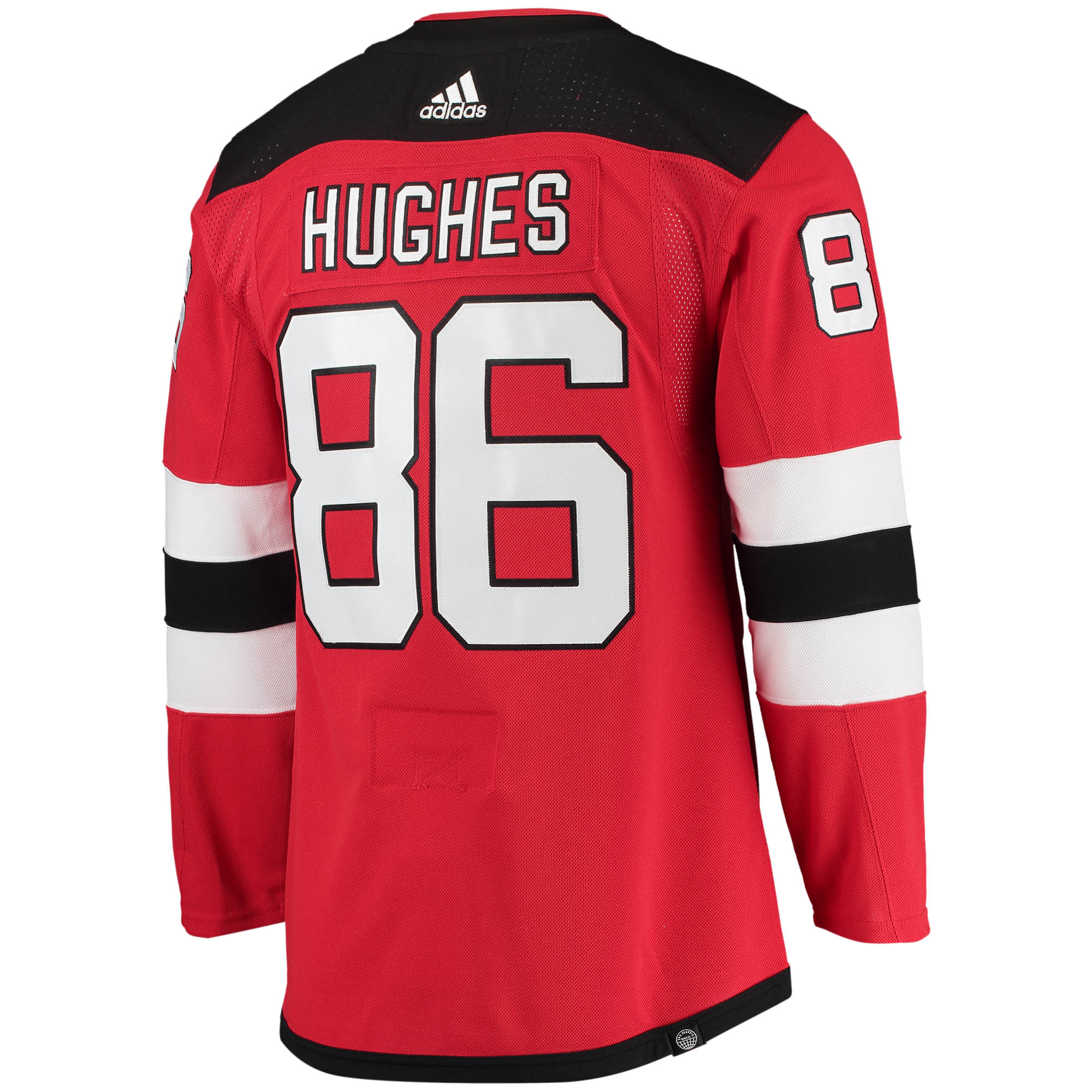 Jack Hughes New Jersey Devils adidas Home Primegreen Authentic Pro Player Jersey - Red - vstockx