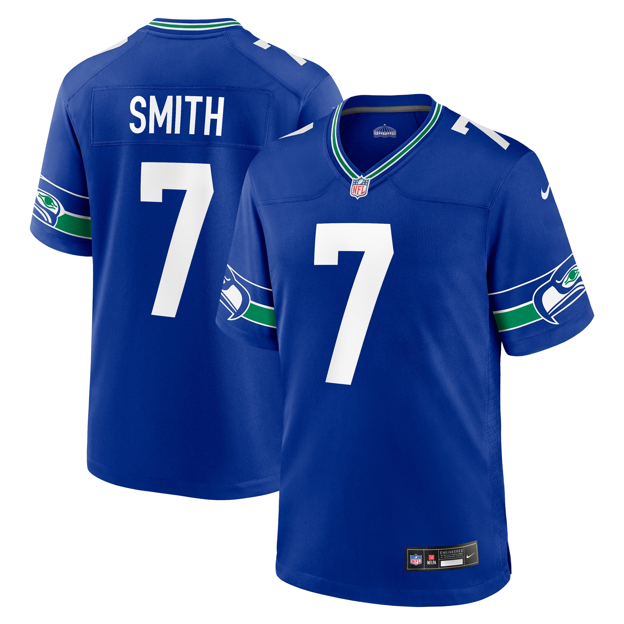 Geno Smith Seattle Seahawks Nike Throwback Player Game Jersey - Royal - vstockx