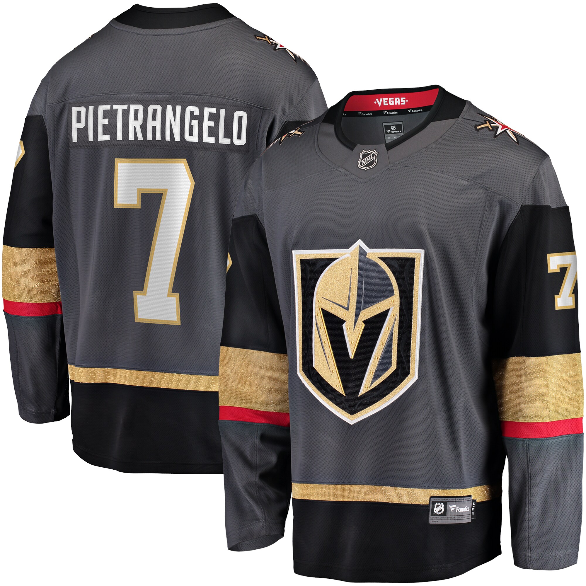Alex Pietrangelo Vegas Golden Knights Fanatics Branded Alternate Premier Breakaway Player Jersey - Gray - vstockx