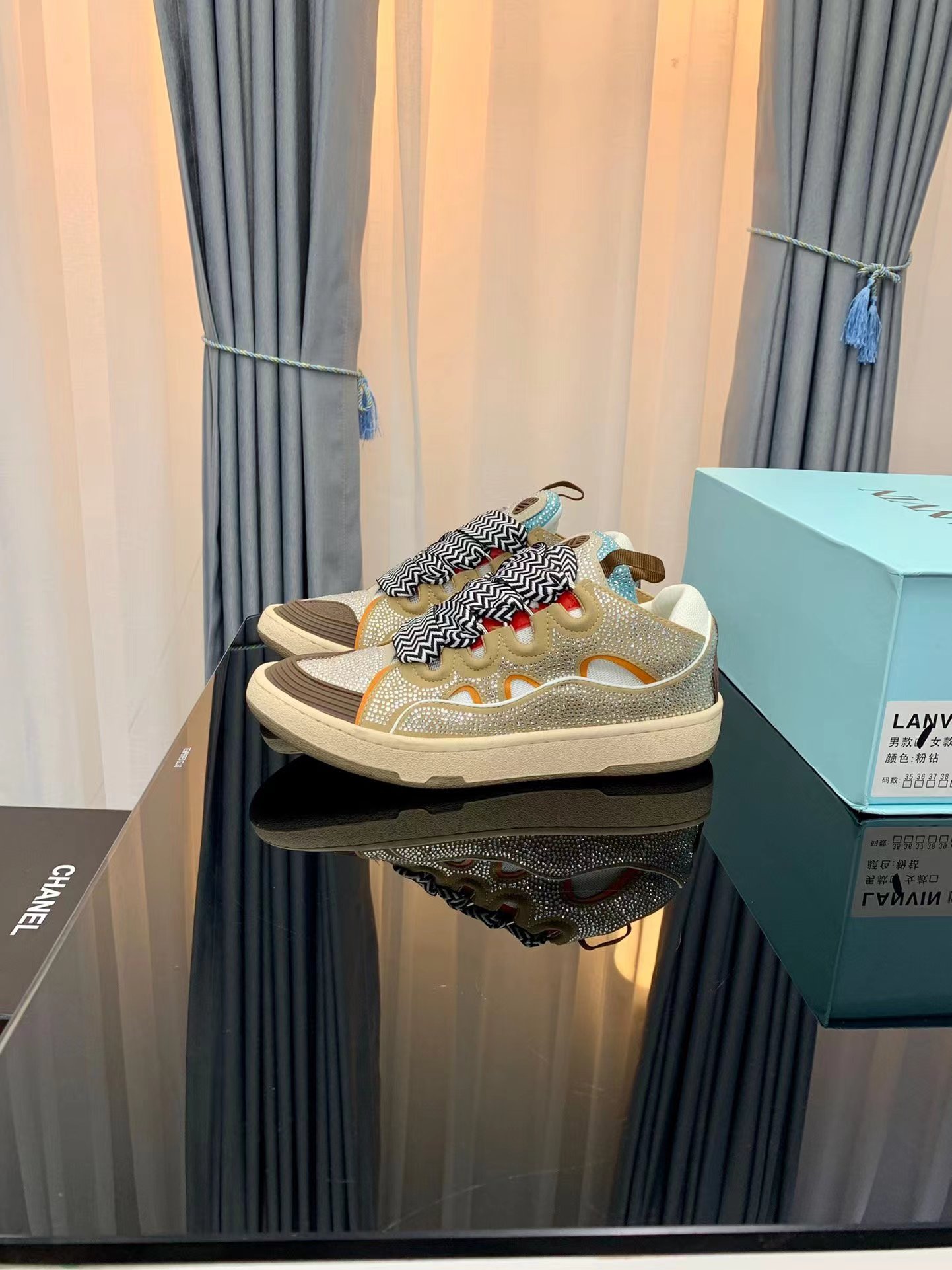 Lanvin Leather Curb Grey sequins - vstockx