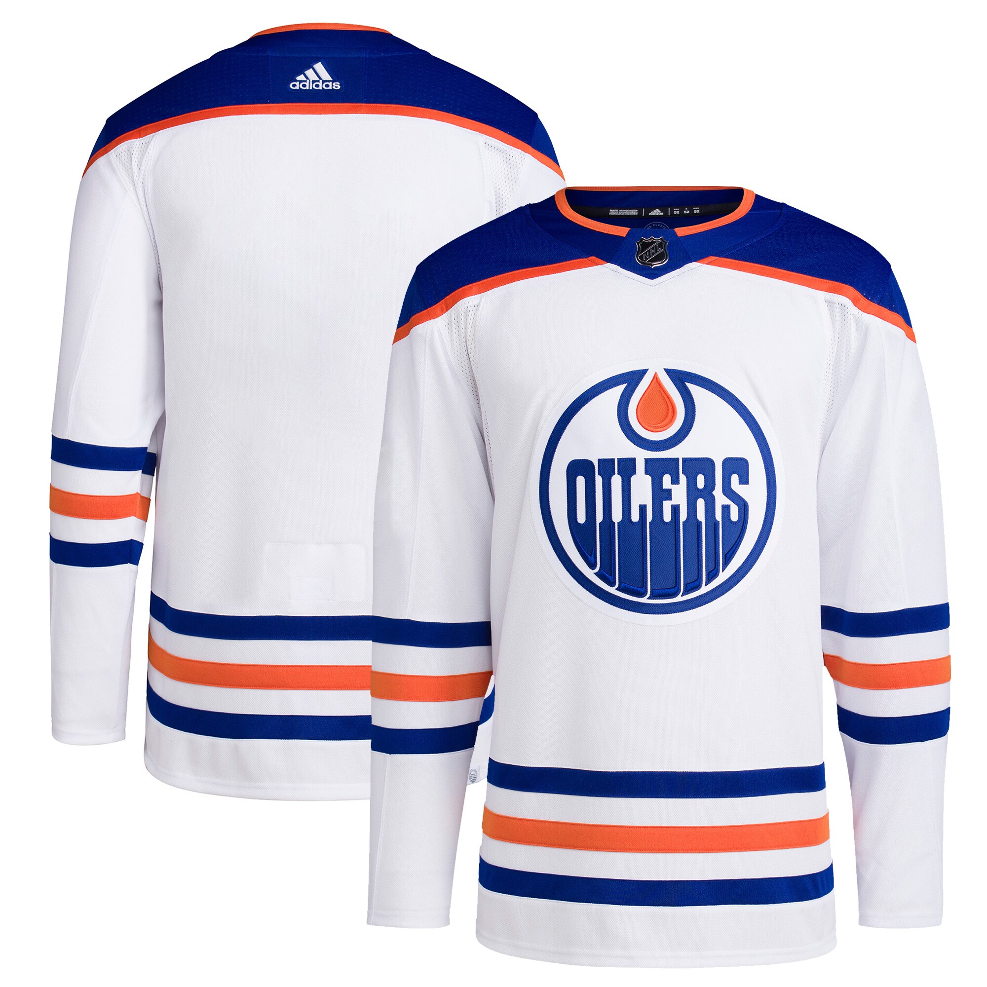 Edmonton Oilers adidas Away Primegreen Authentic Pro Blank Jersey - White - vstockx