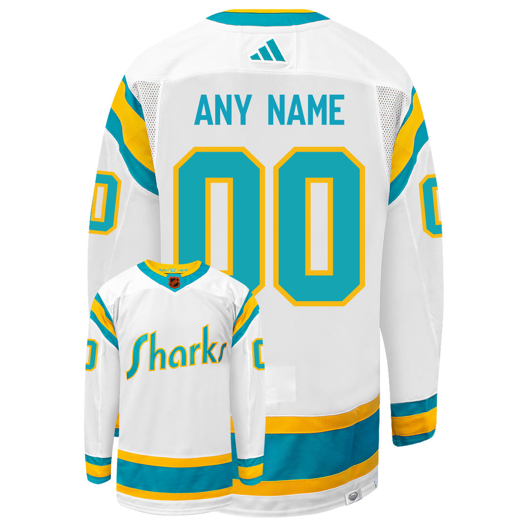 Customizable San Jose Sharks Adidas 2022 Primegreen Reverse Retro Authentic NHL Hockey Jersey - vstockx