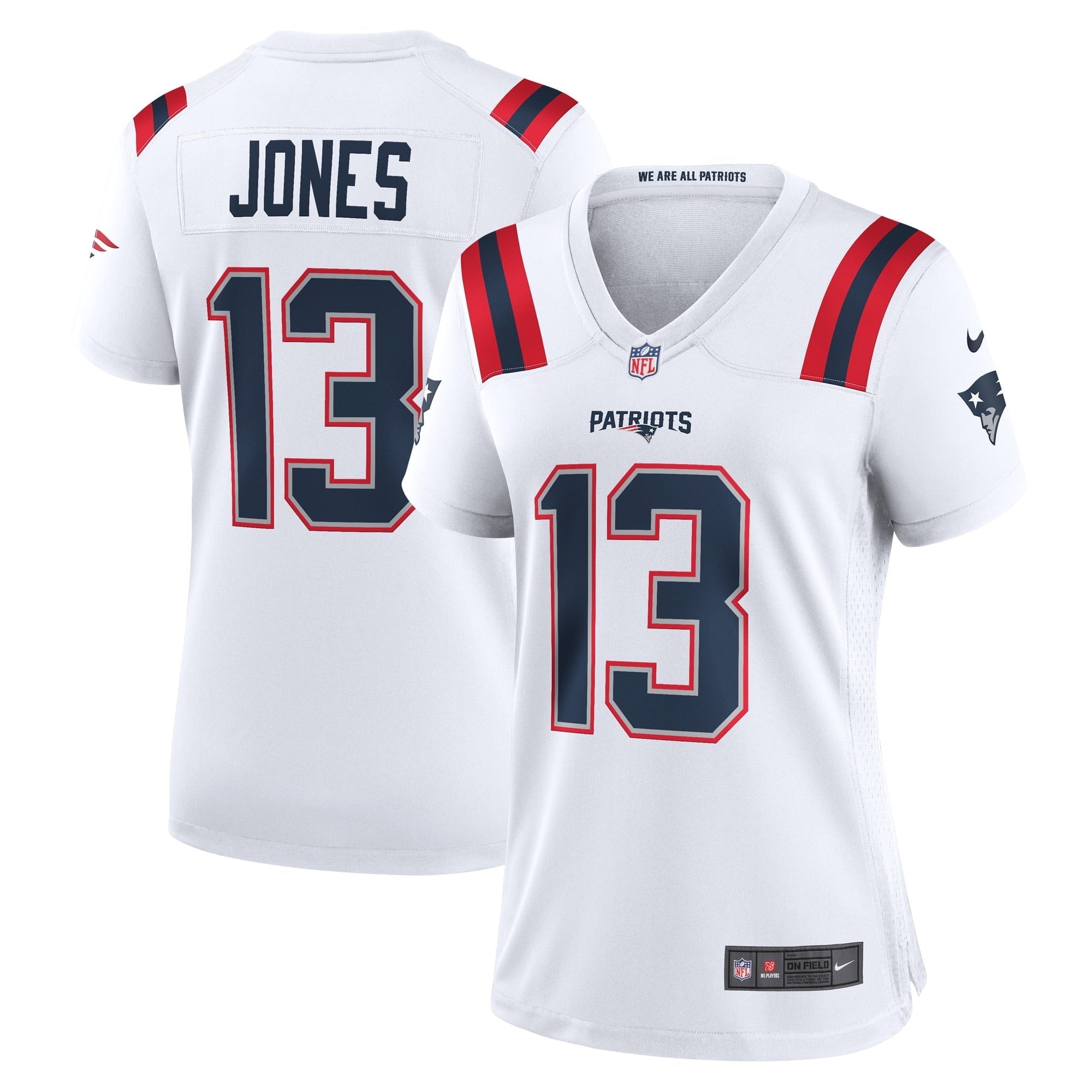 Women's Nike Jack Jones White New England Patriots Game Player Jersey - vstockx