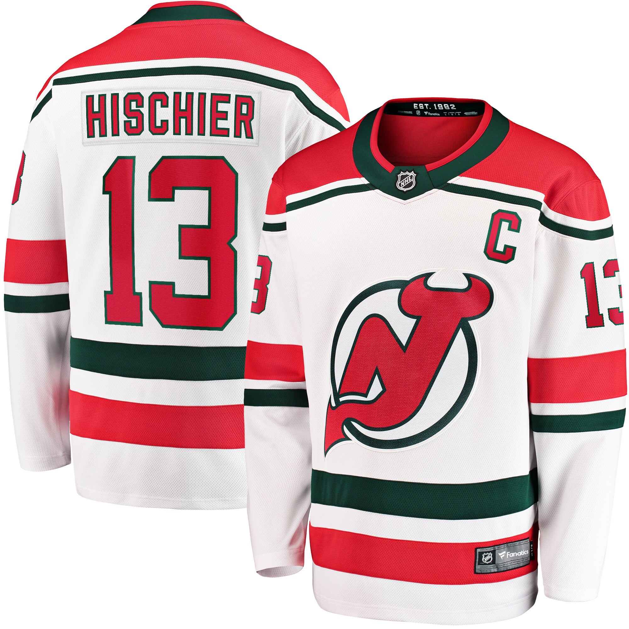 Nico Hischier New Jersey Devils Fanatics Branded 2022/23 Heritage Premier Breakaway Jersey - White - vstockx