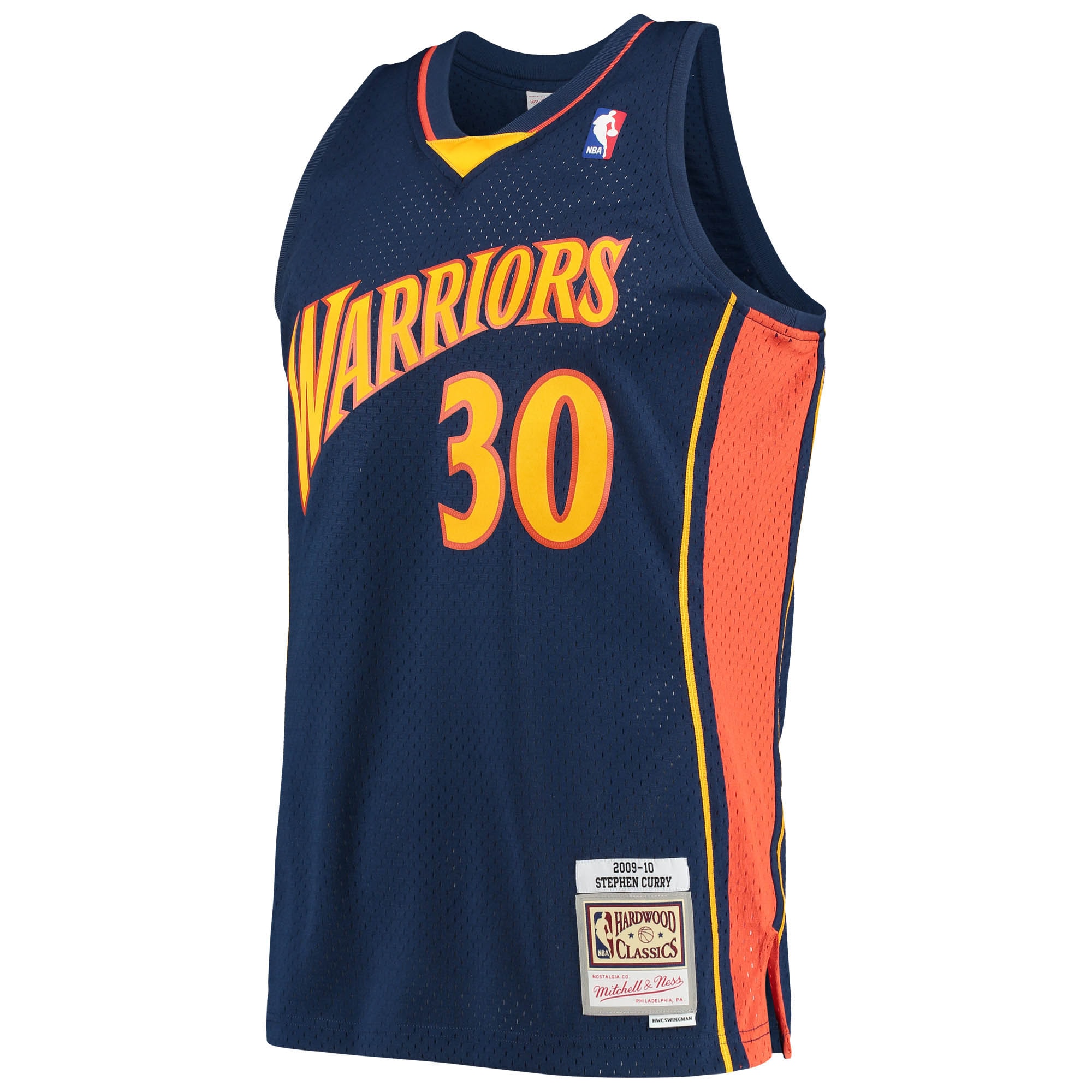 Stephen Curry Golden State Warriors Mitchell & Ness Hardwood Classics Swingman Jersey - Navy - vstockx
