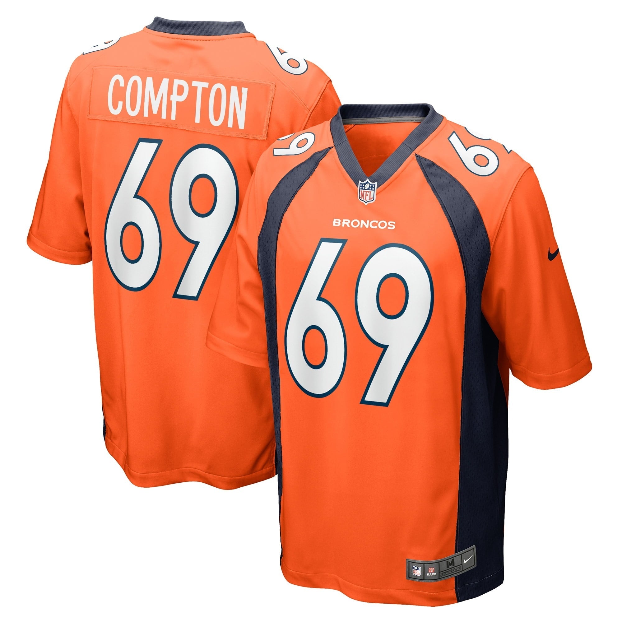 Men's Nike Tom Compton Orange Denver Broncos Game Player Jersey - vstockx
