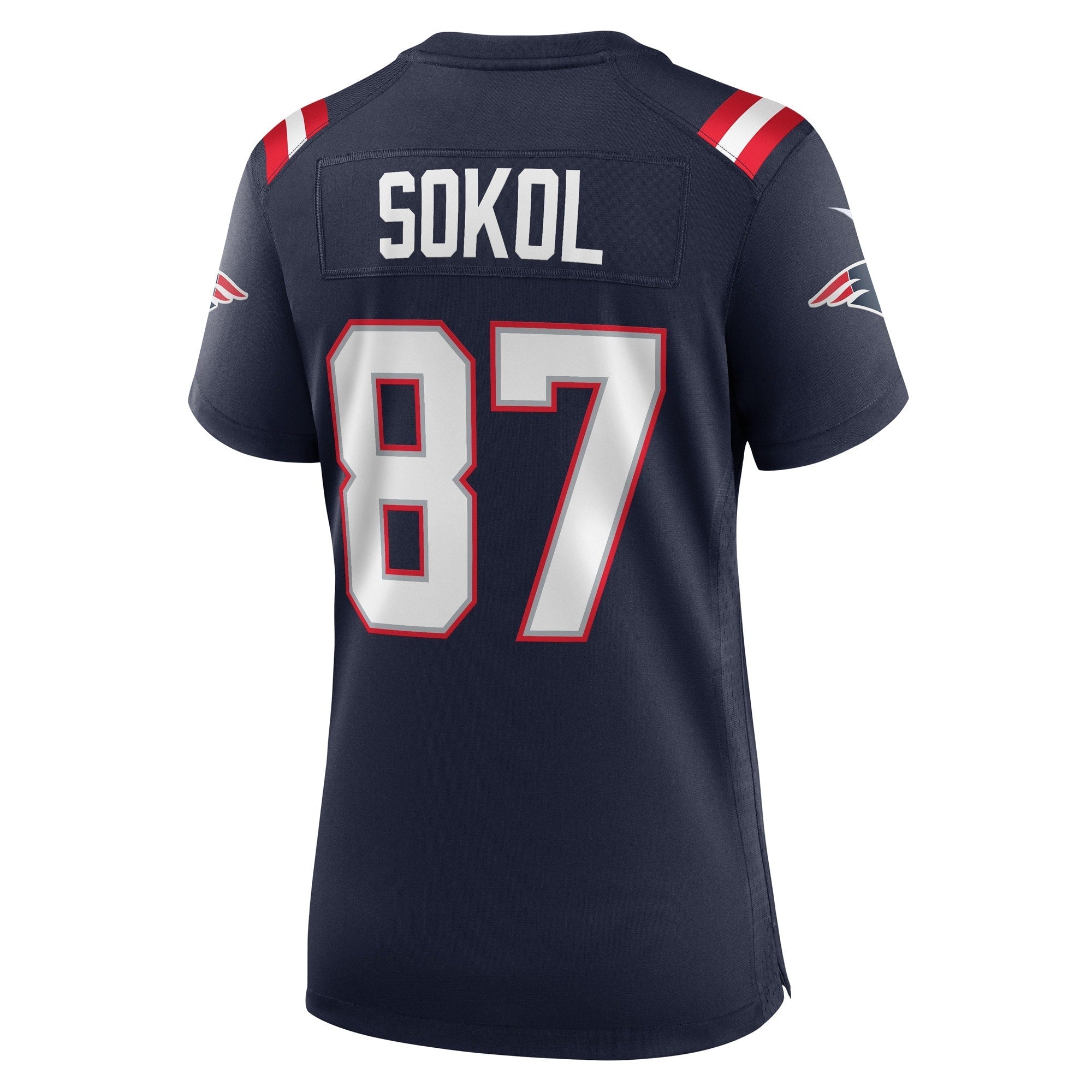 Women's Nike Matt Sokol Navy New England Patriots Game Player Jersey - vstockx