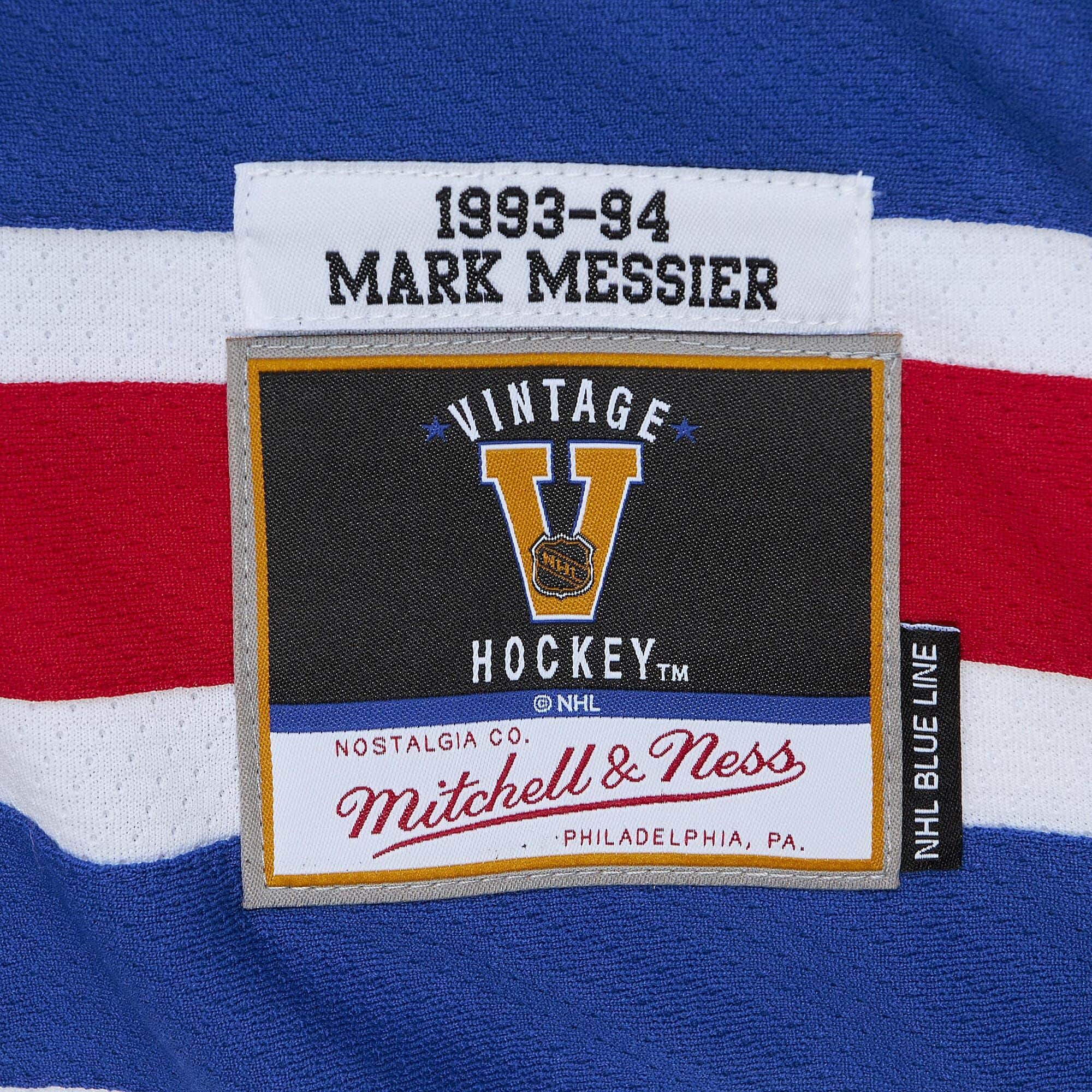 Blue Line Mark Messier New York Rangers 1993 Jersey - vstockx