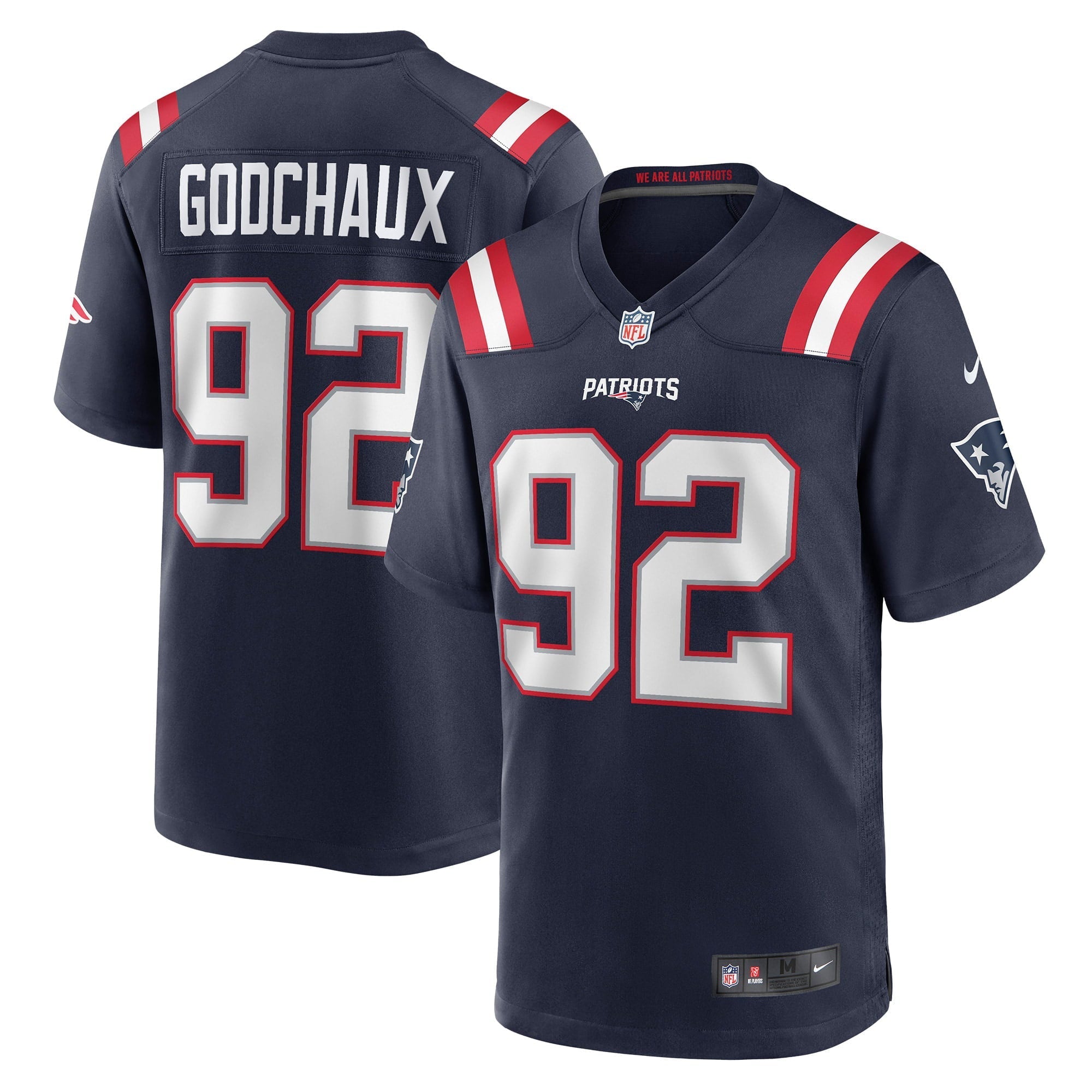 Men's Nike Davon Godchaux Navy New England Patriots Game Jersey - vstockx