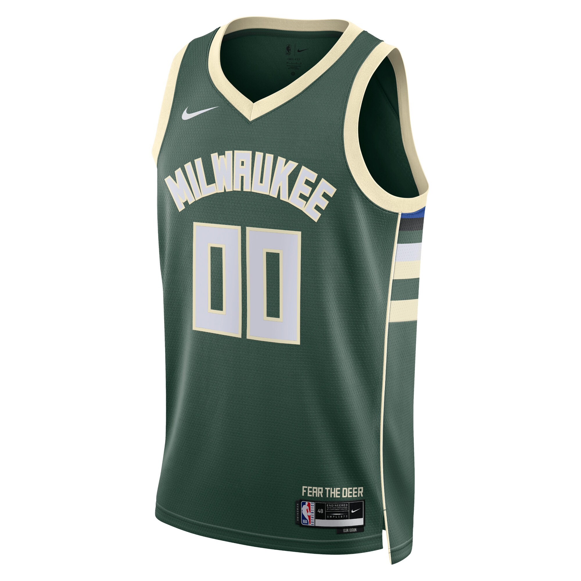 Milwaukee Bucks Nike Unisex Swingman Custom Jersey Hunter Green - Icon Edition - vstockx